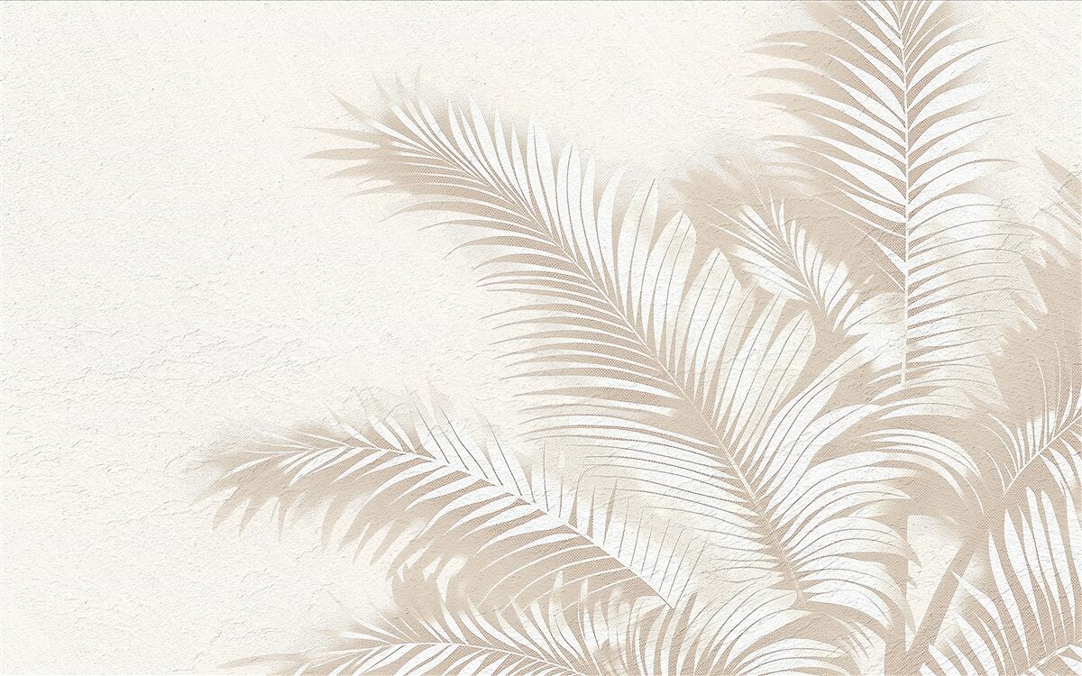 Fotobehang varenbladeren zijn sneeuwwit