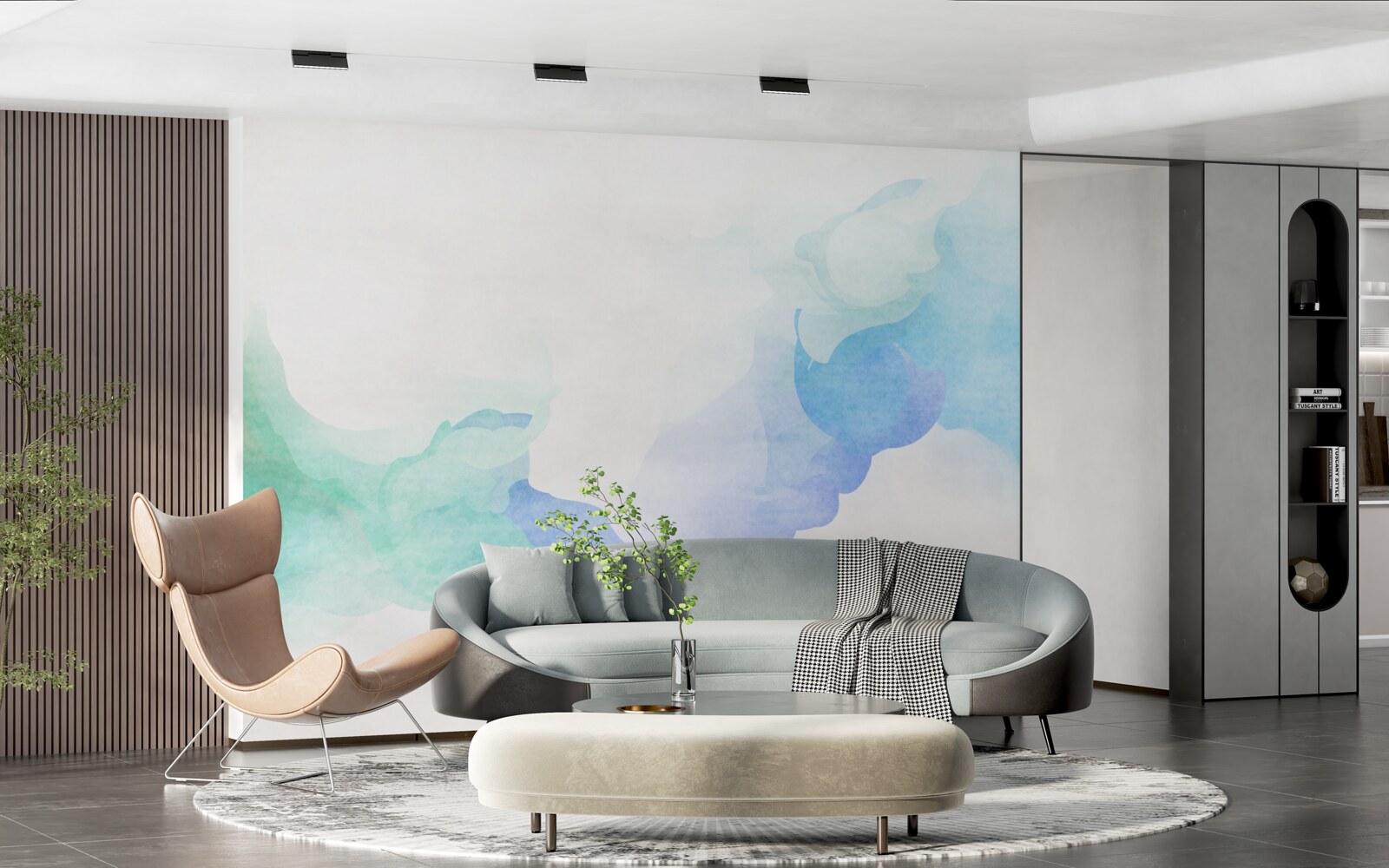 Fotobehang combinatie van twee kleuren