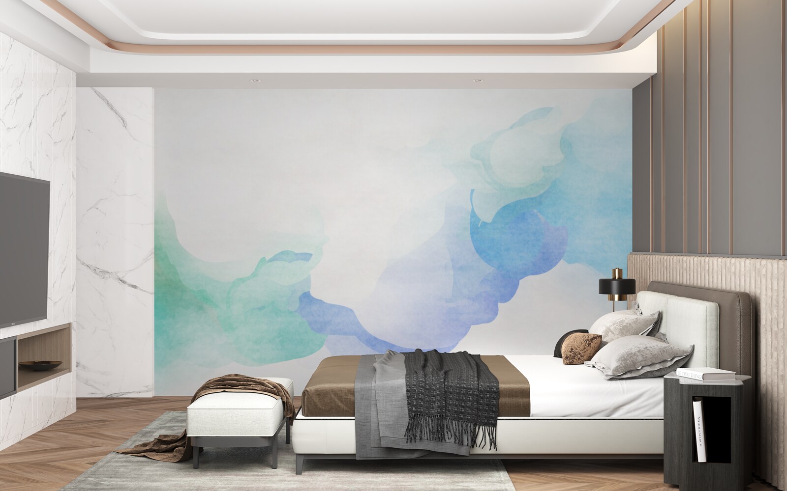 Fotobehang combinatie van twee kleuren