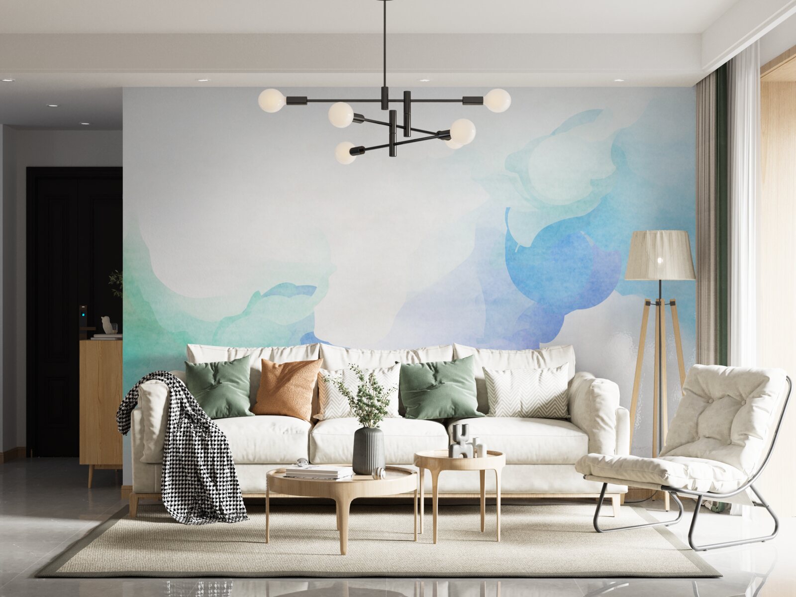 Fotobehang combinatie van twee kleuren