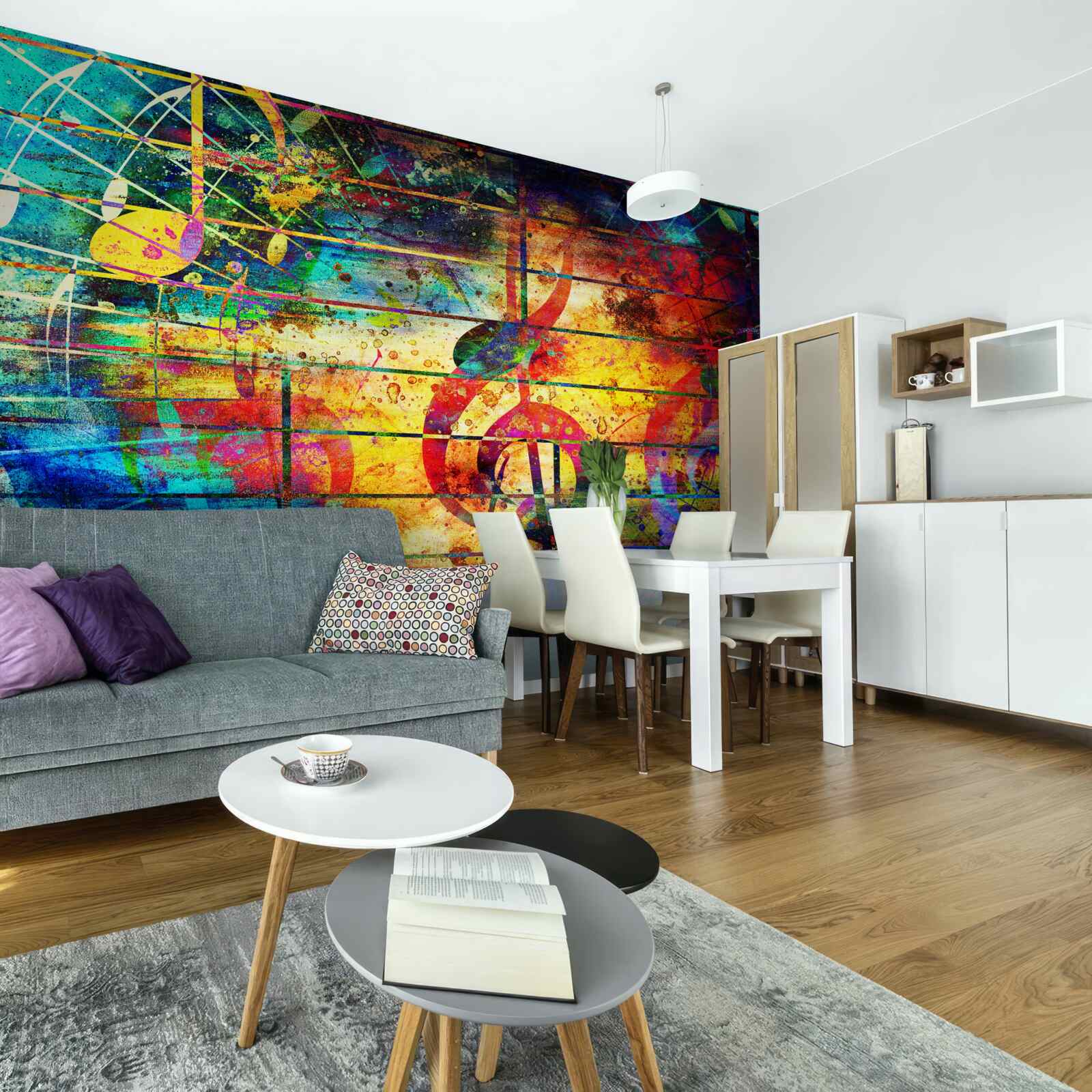 Fotobehang graffiti in de vorm van een vioolsleutel