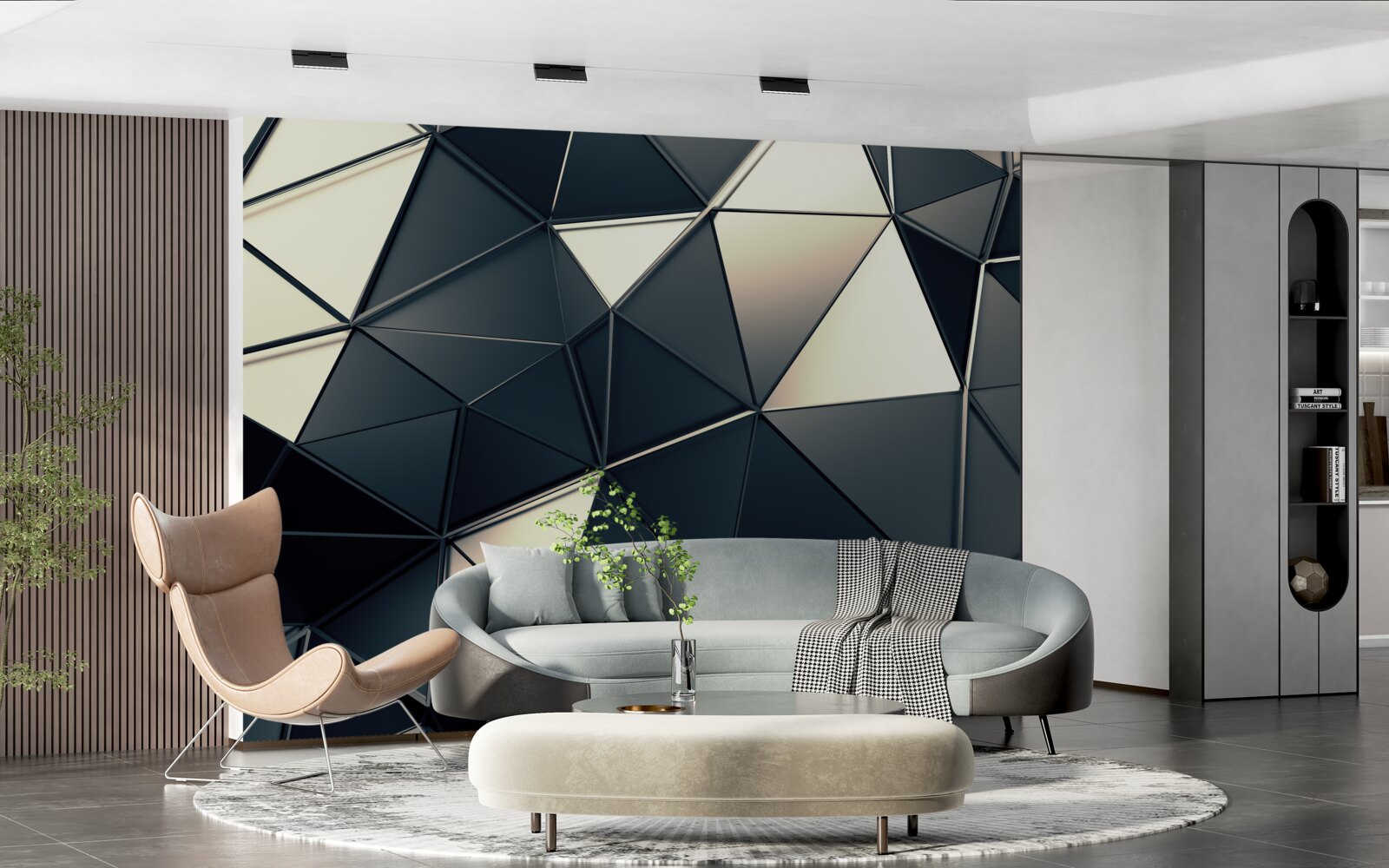 Fotobehang de schittering van abstracte driehoeken