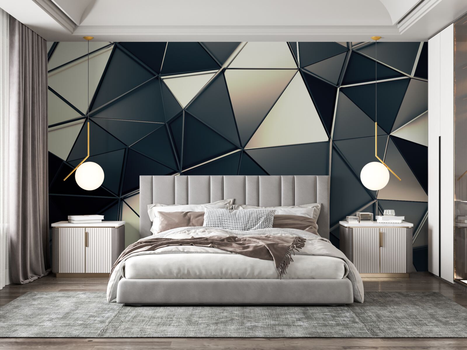 Fotobehang de schittering van abstracte driehoeken