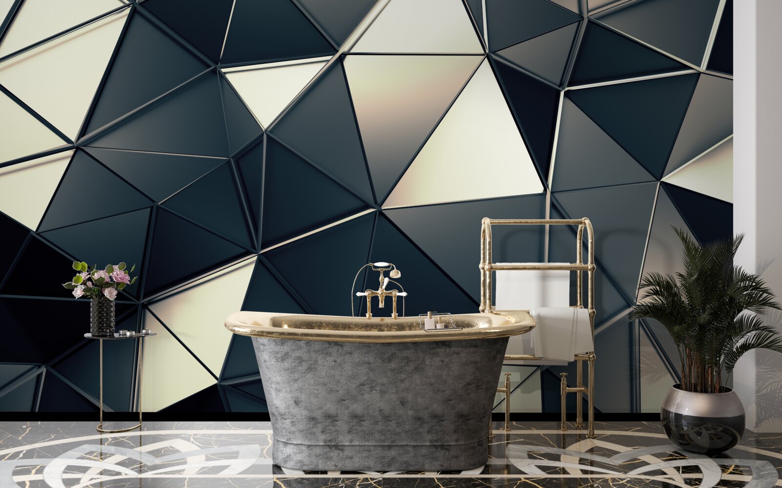 Fotobehang de schittering van abstracte driehoeken