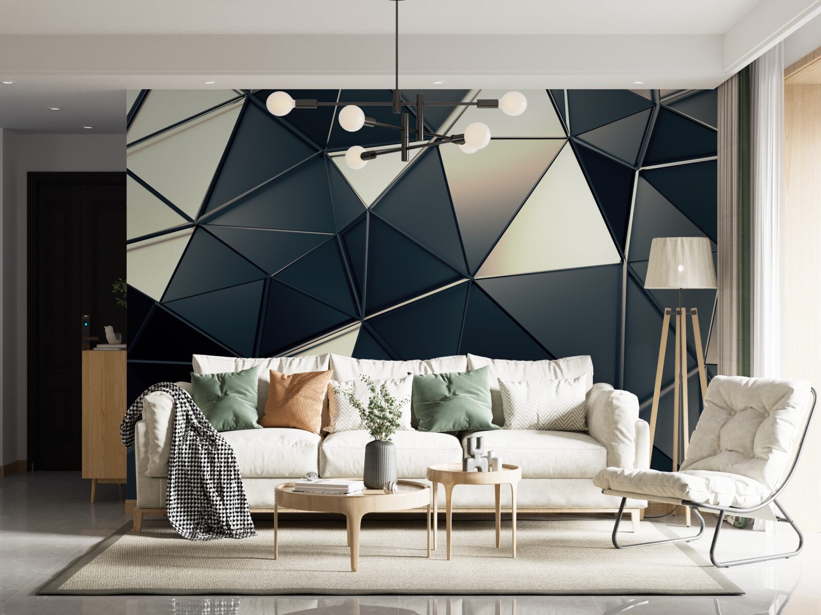 Fotobehang de schittering van abstracte driehoeken