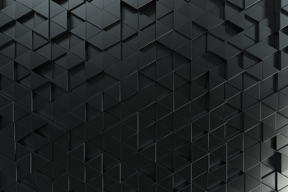 Fotobehang volumetrische driehoeken in zwart