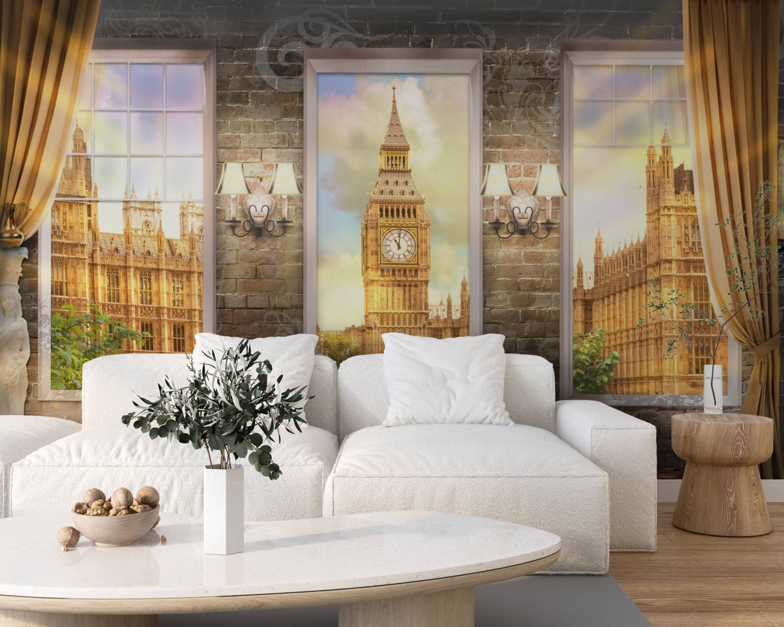 Fotobehang skyline van Londen vanuit het raam