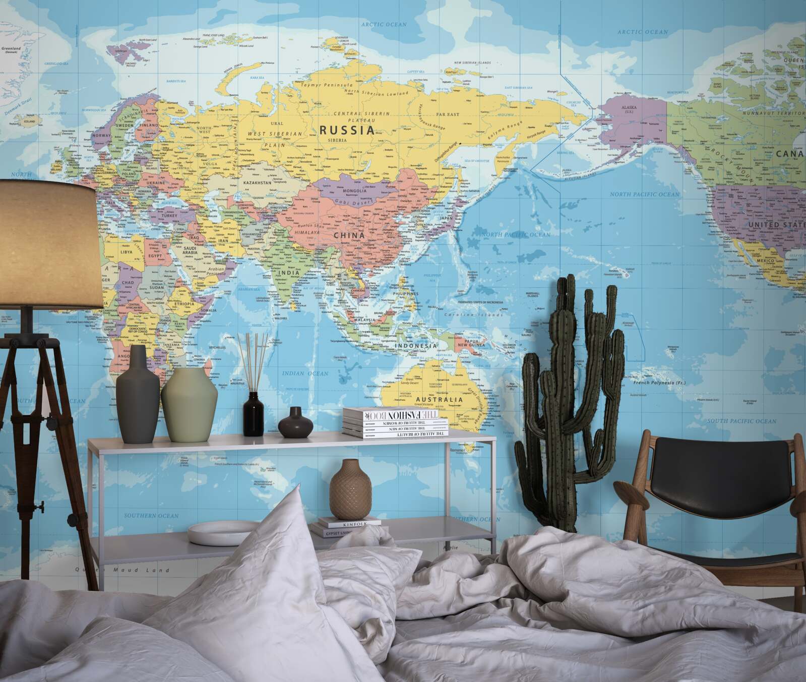 Fotobehang huidige wereldkaart vanuit politiek oogpunt