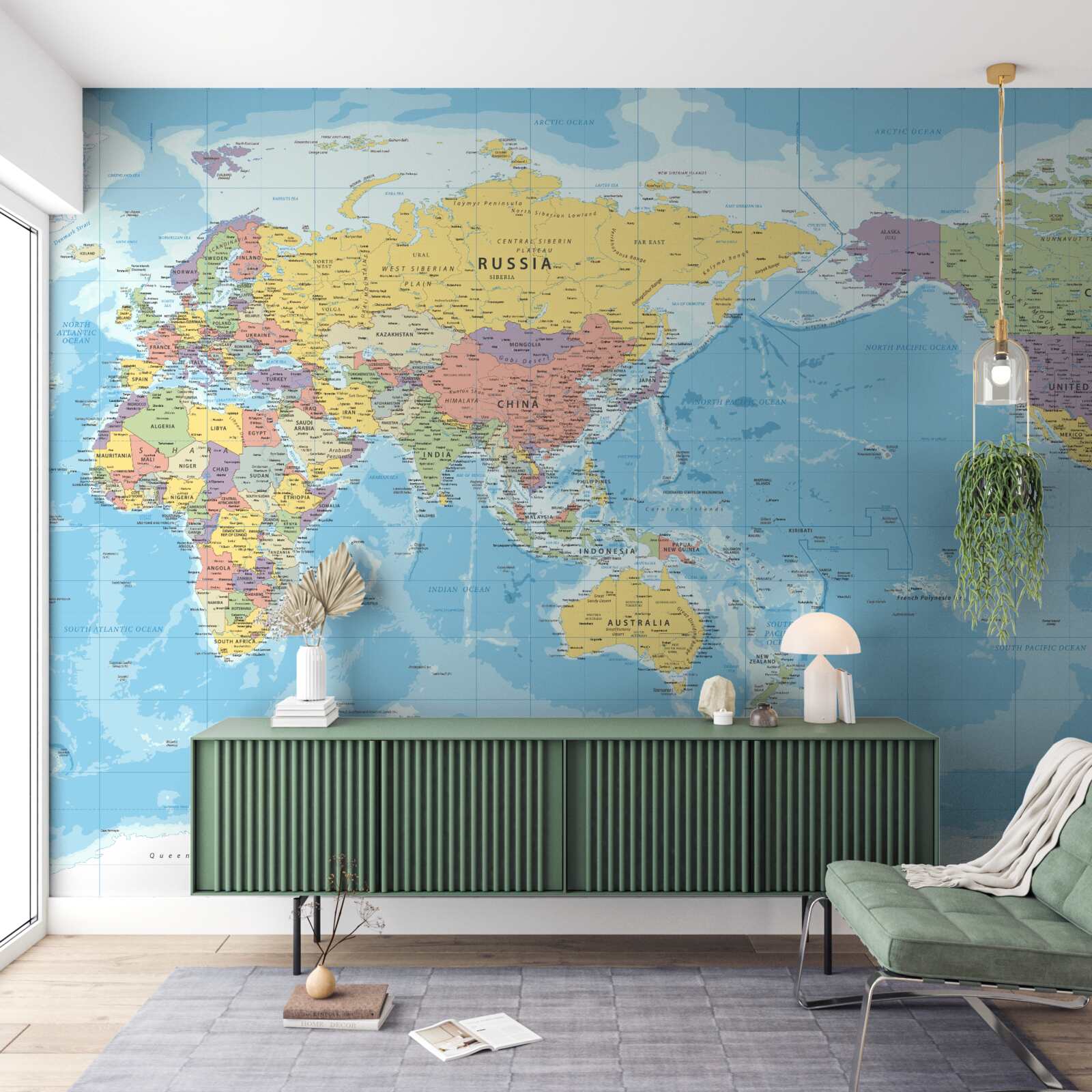 Fotobehang huidige wereldkaart vanuit politiek oogpunt