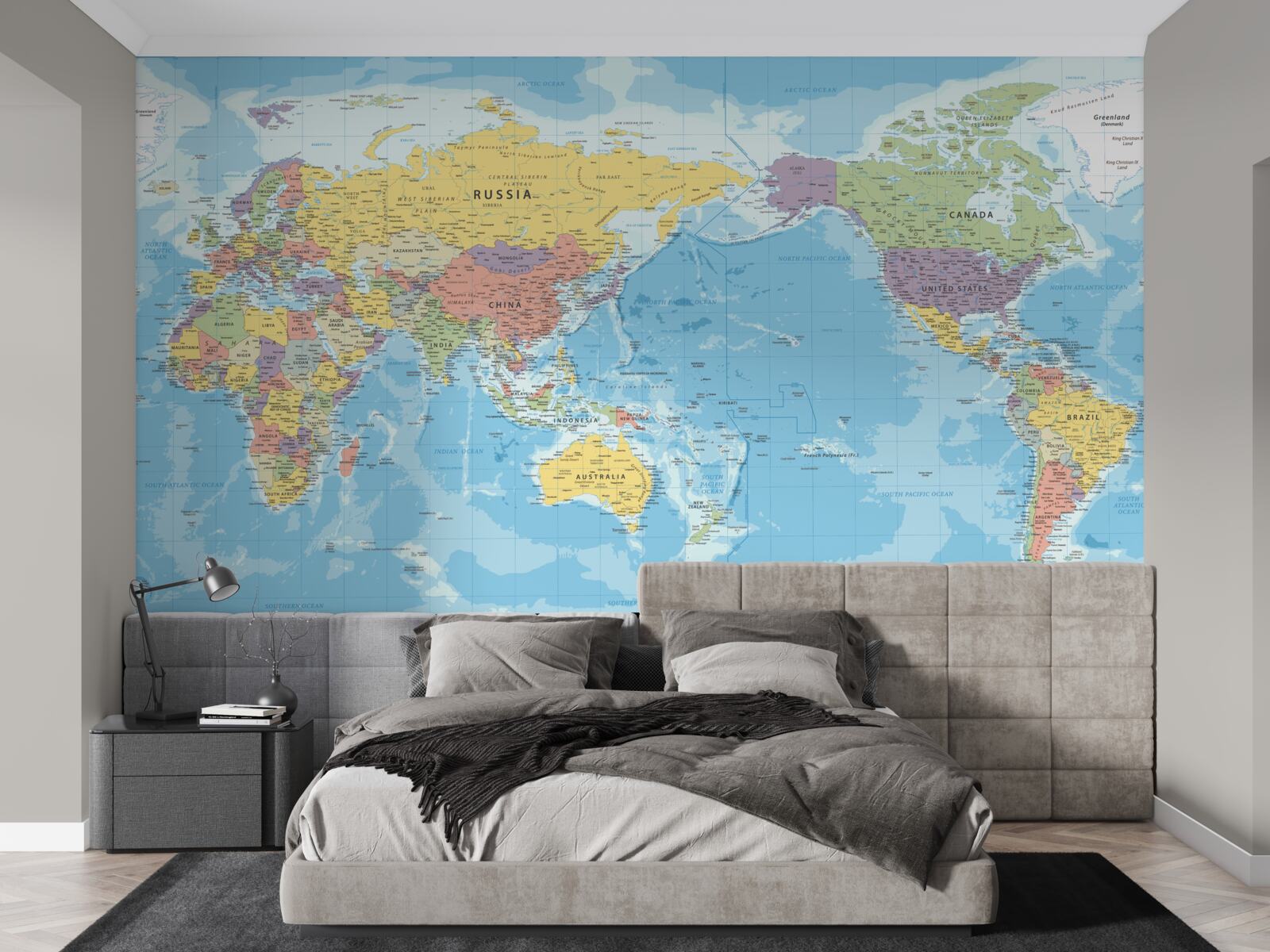 Fotobehang huidige wereldkaart vanuit politiek oogpunt