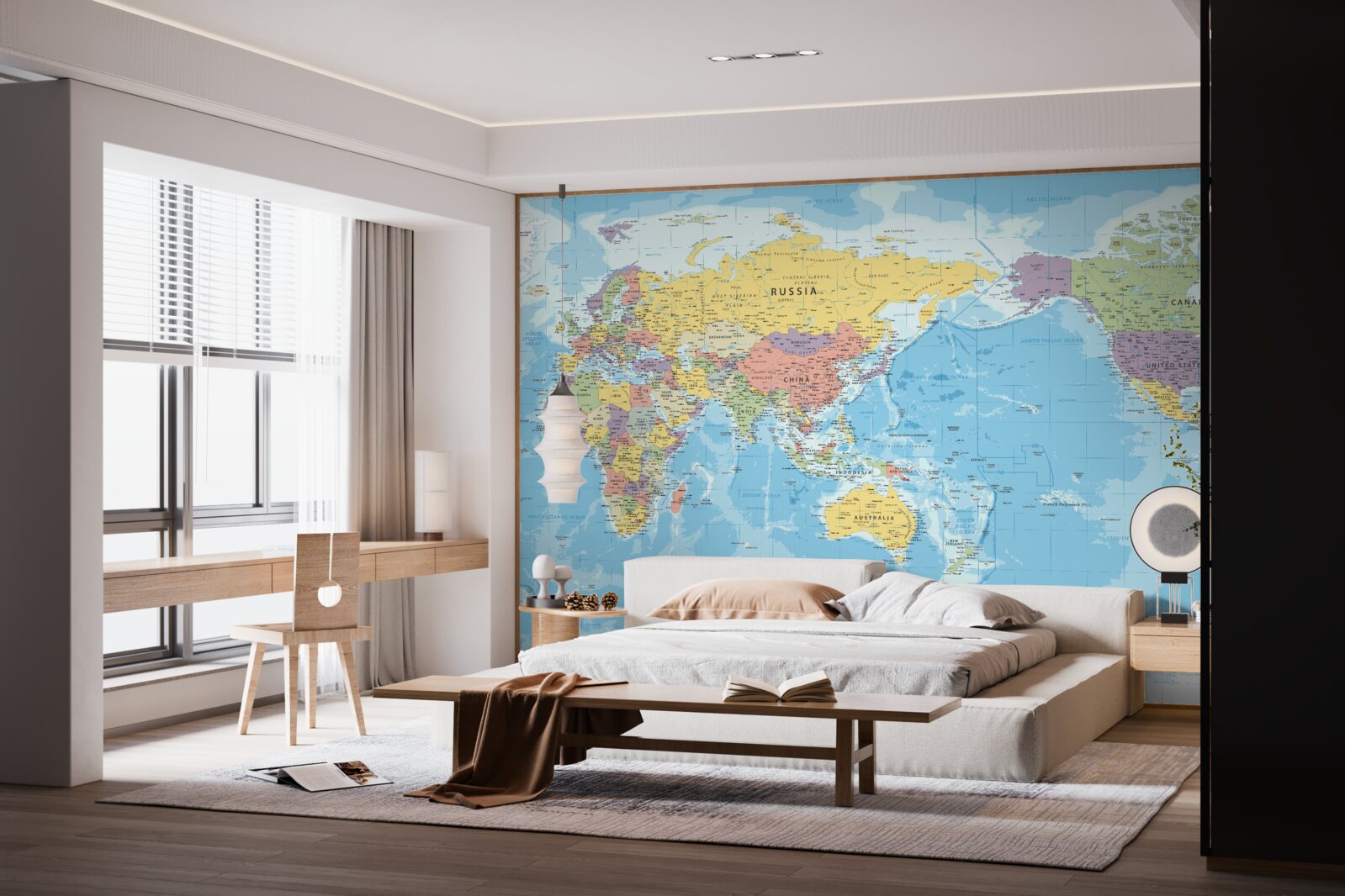 Fotobehang huidige wereldkaart vanuit politiek oogpunt