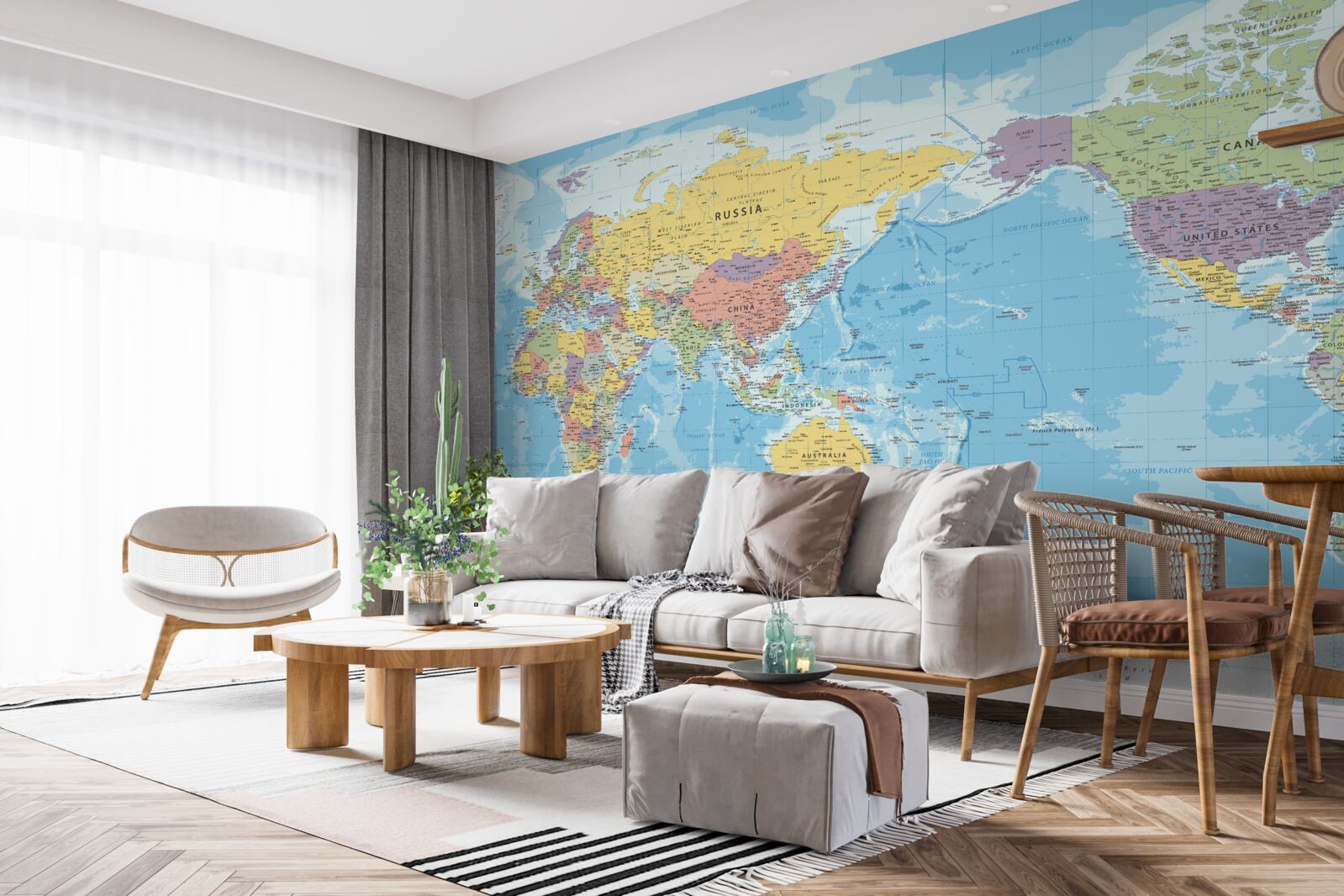 Fotobehang huidige wereldkaart vanuit politiek oogpunt