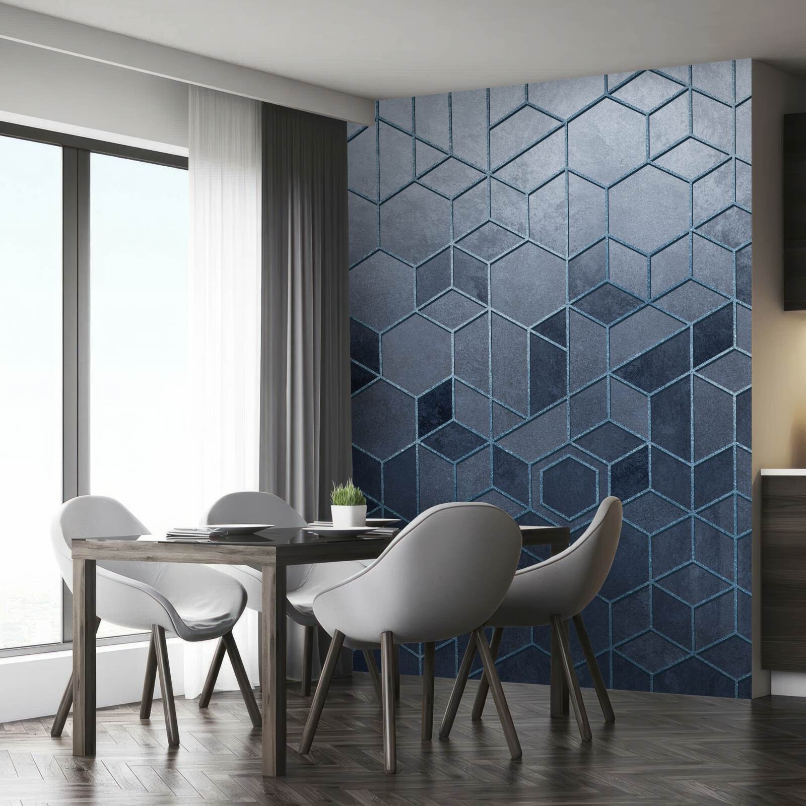 Fotobehang geometrie van prachtig grijs marmer