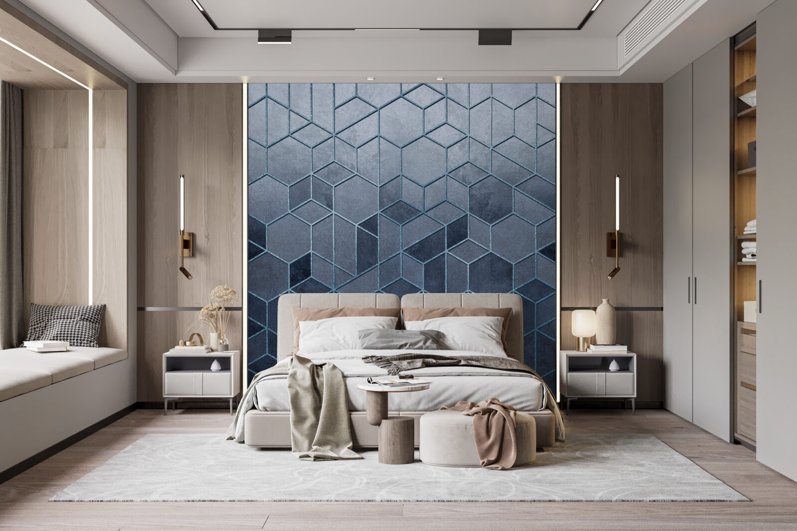 Fotobehang geometrie van prachtig grijs marmer