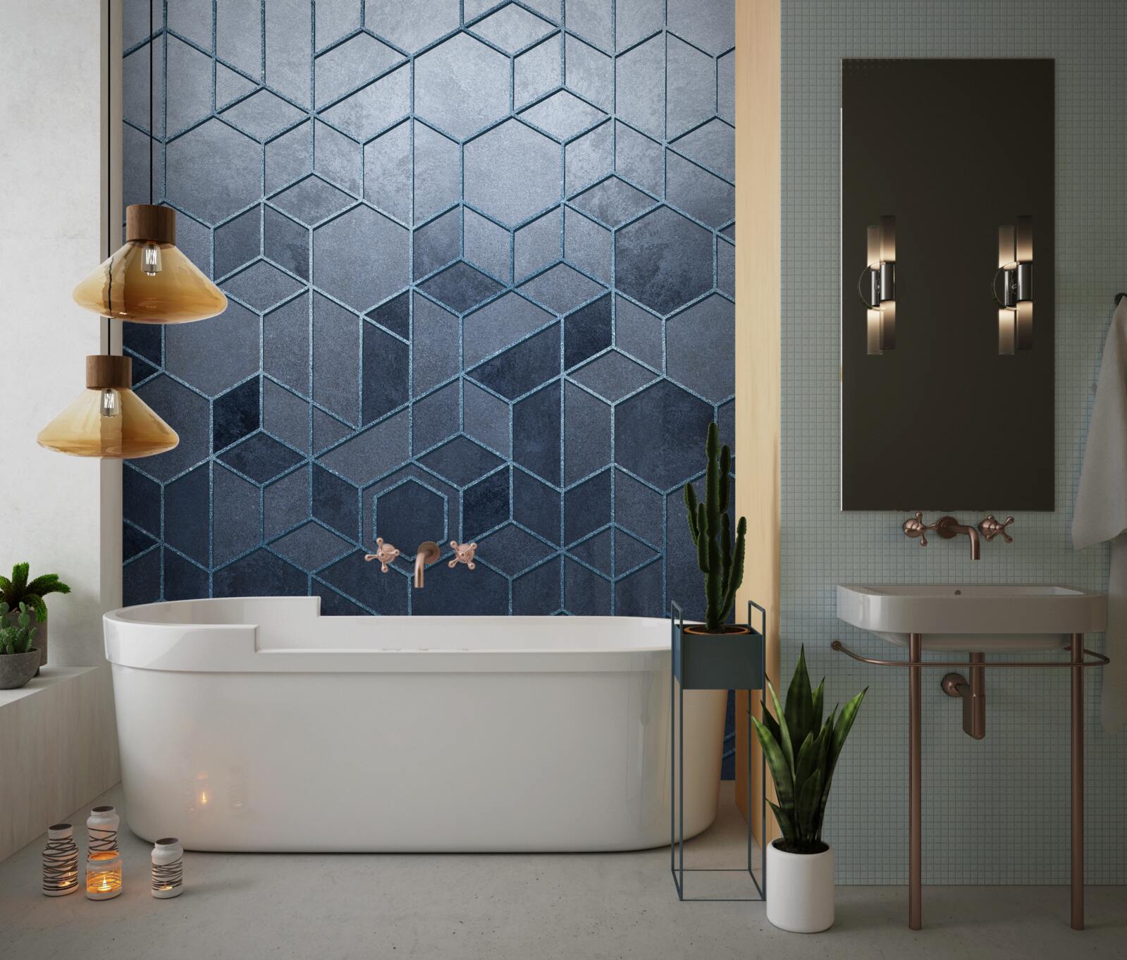 Fotobehang geometrie van prachtig grijs marmer