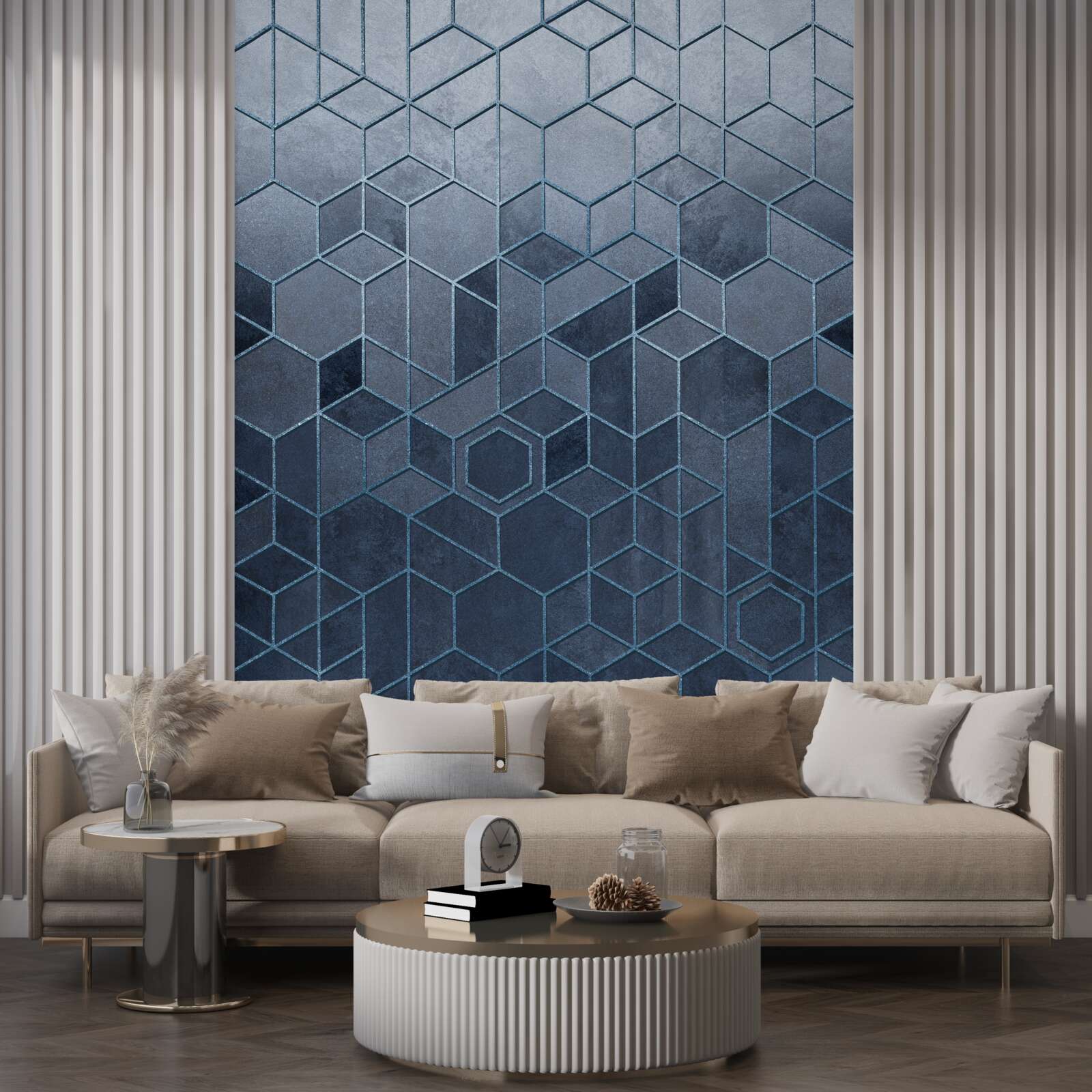 Fotobehang geometrie van prachtig grijs marmer