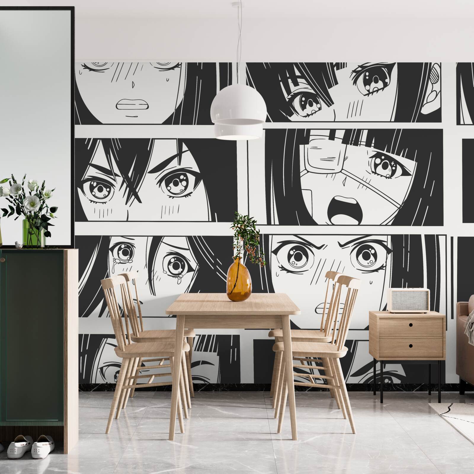 Fotobehang een stripverhaal over ervaringen van meisjes