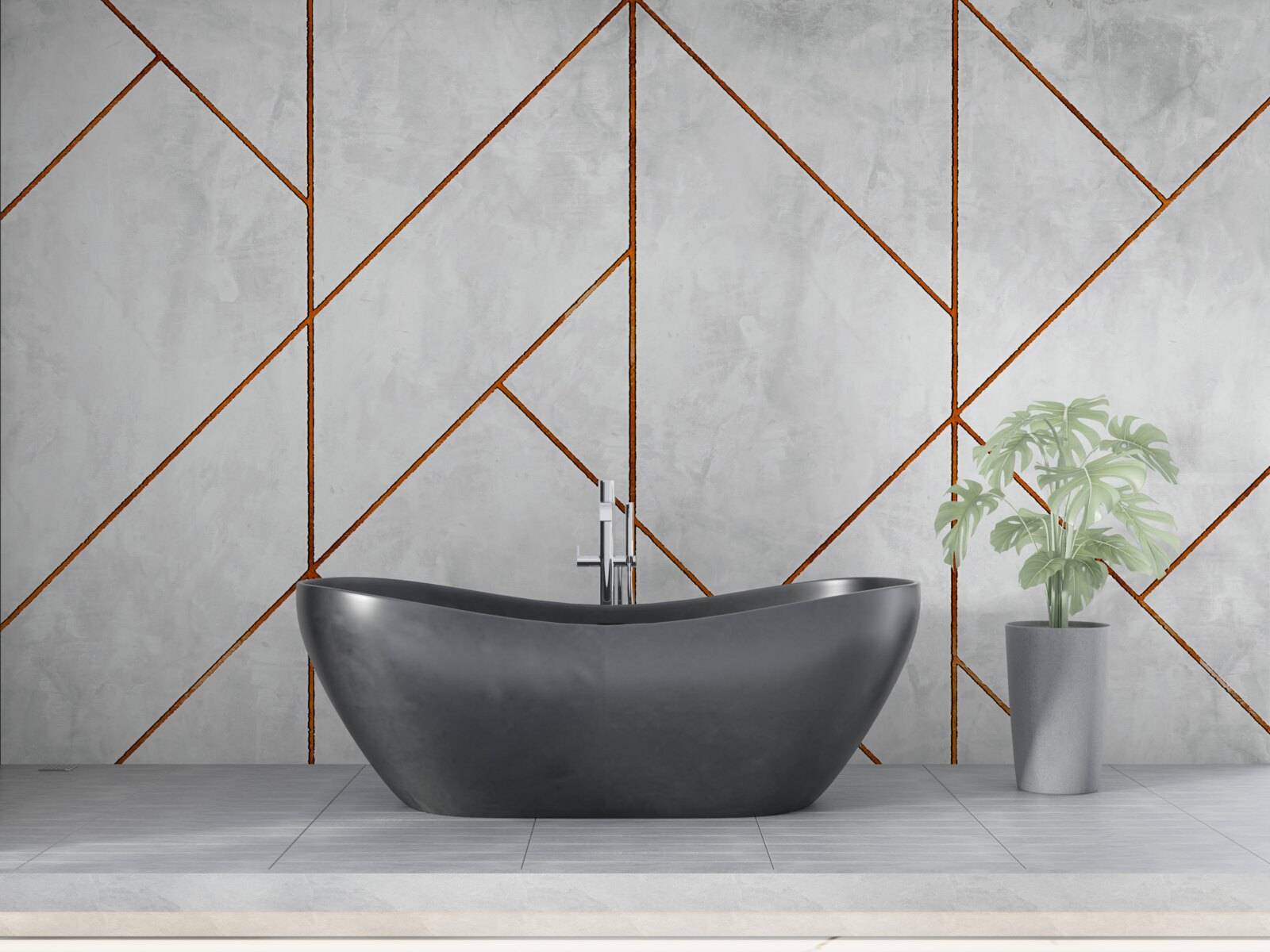 Fotobehang grijs marmer met goudaderpatroon