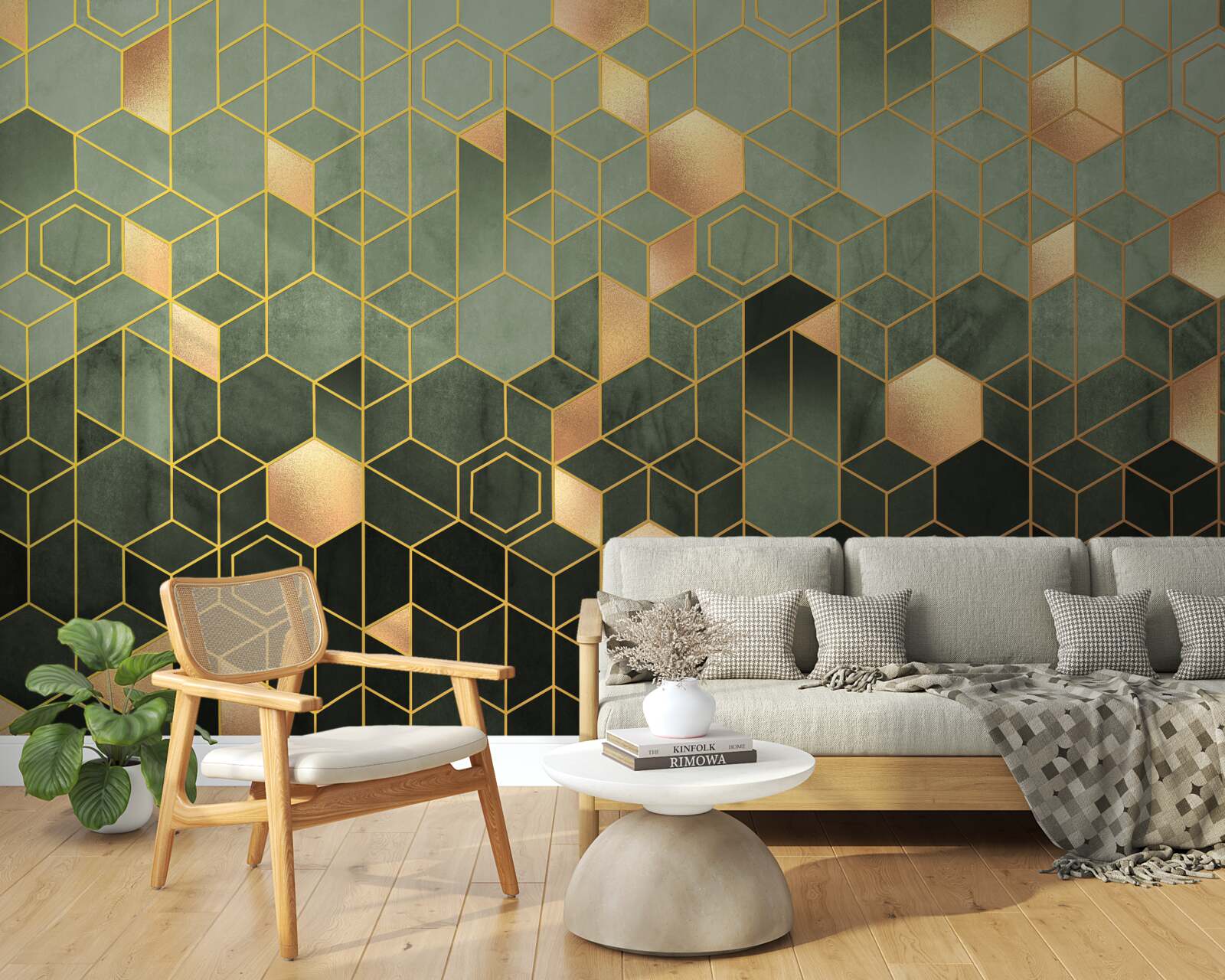 Fotobehang het bos is gehuld in nachtelijke mist, waardoor abstracte beelden ontstaan