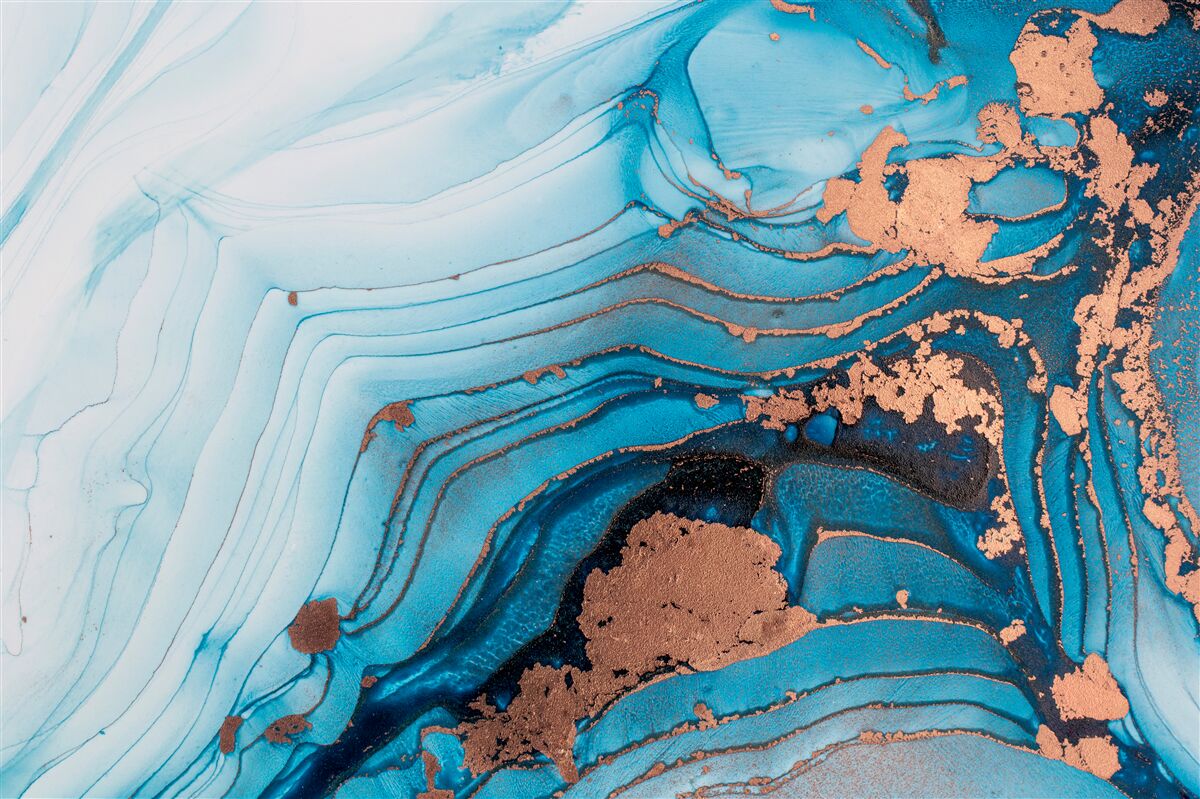 Fotobehang water komt in contact met marmeren zand