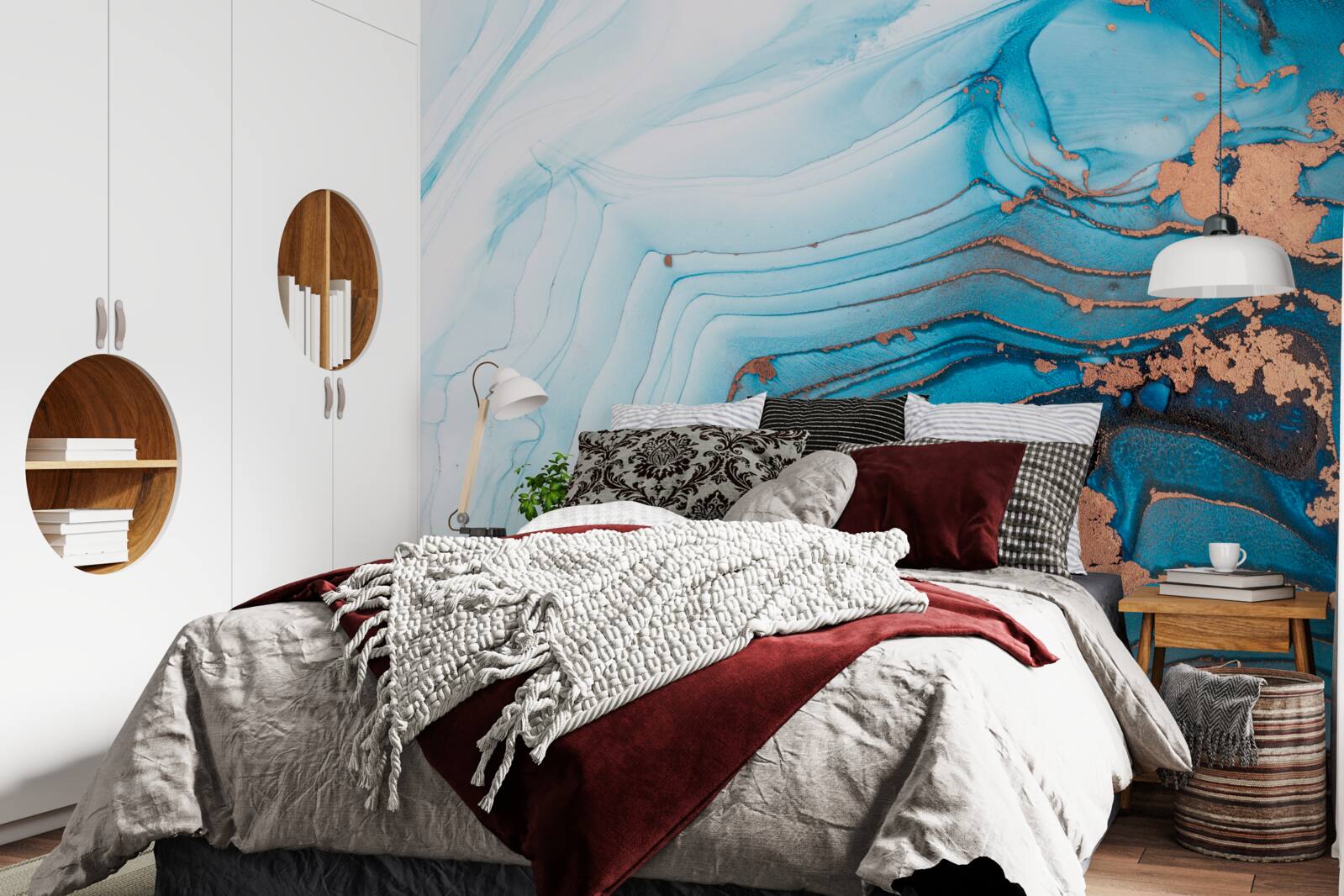 Fotobehang water komt in contact met marmeren zand