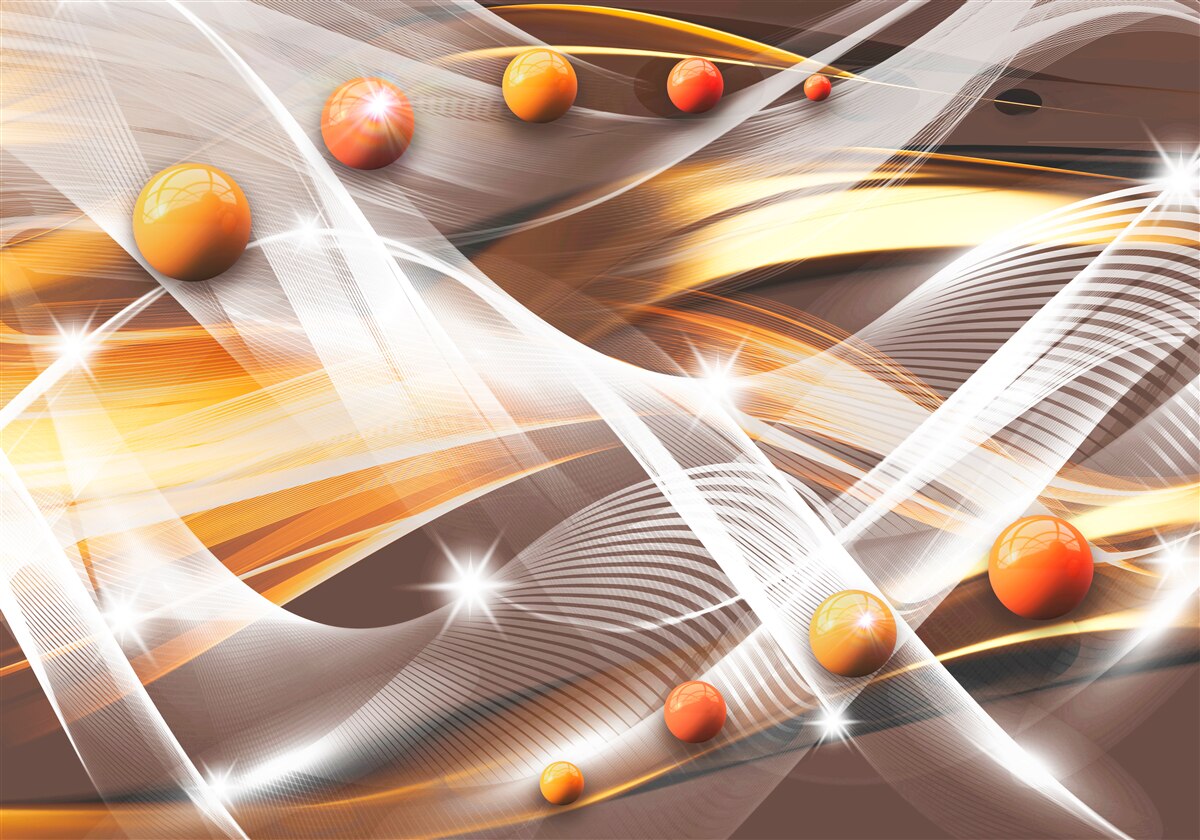 Fotobehang Zwevende bollen in abstracte kunst