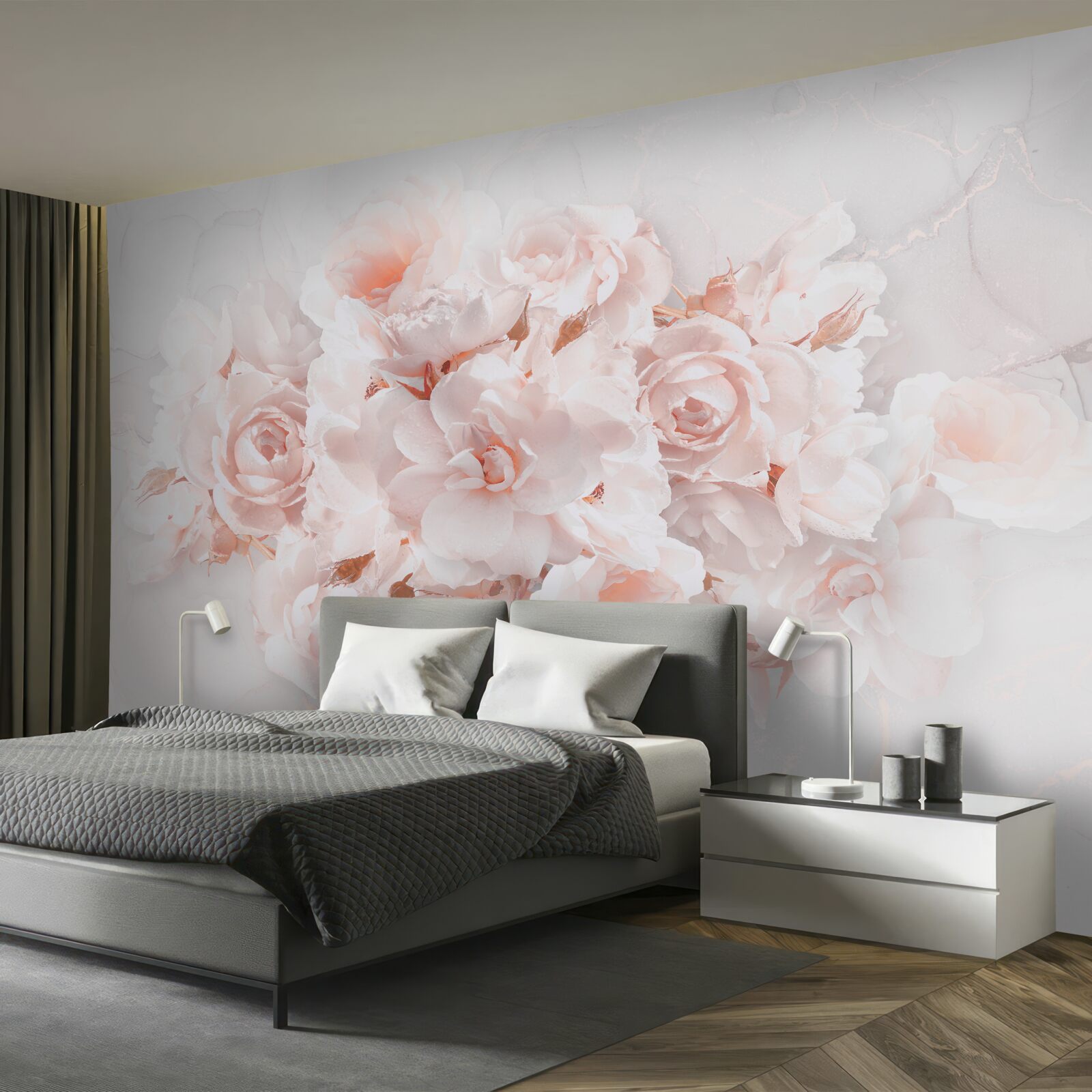 Fotobehang compositie van prachtige pioenen