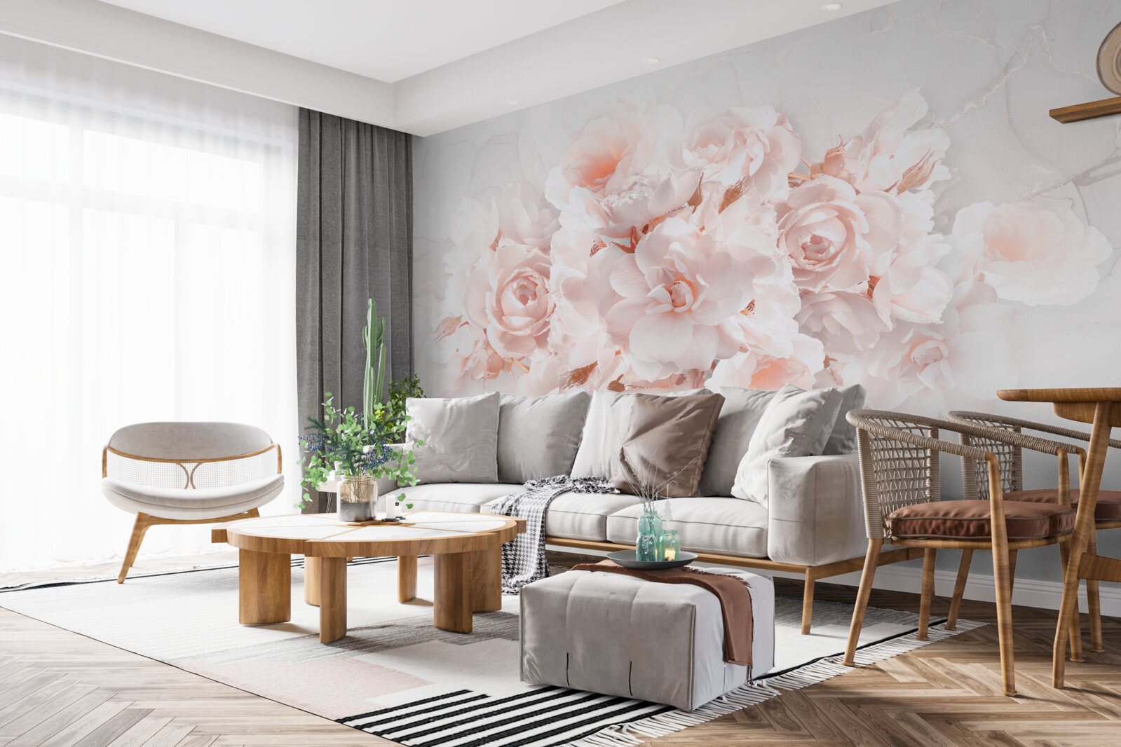 Fotobehang compositie van prachtige pioenen