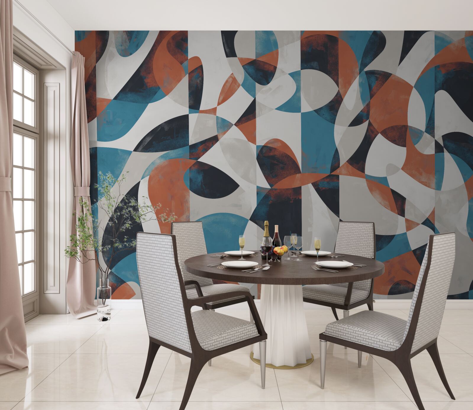 Fotobehang abstracte figuren