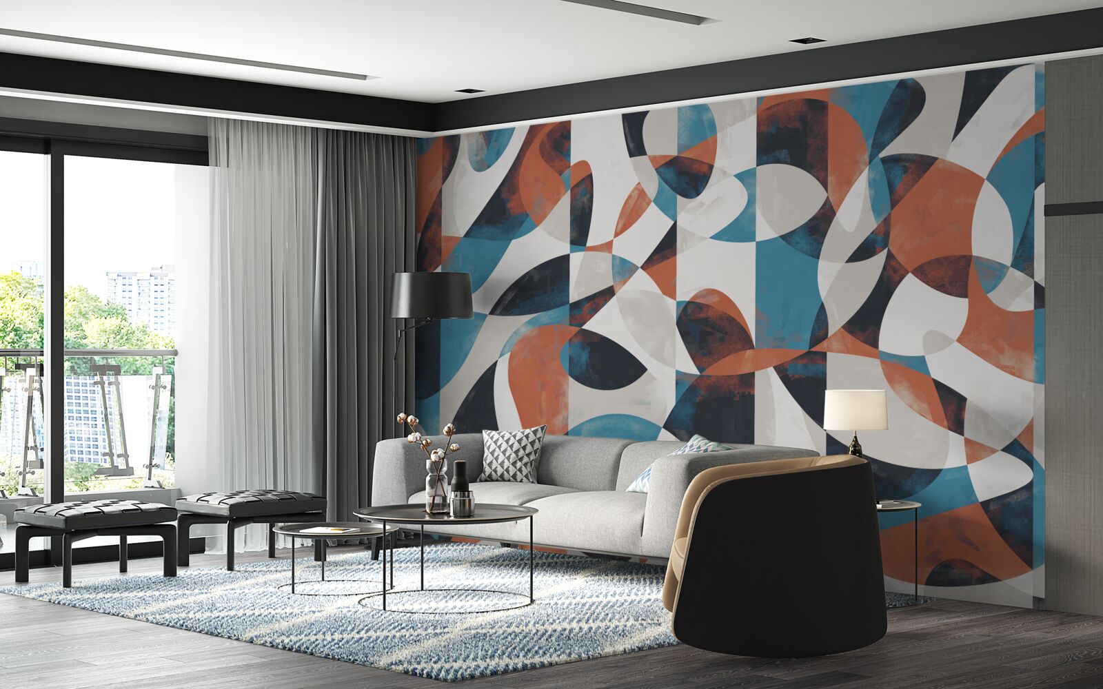 Fotobehang abstracte figuren