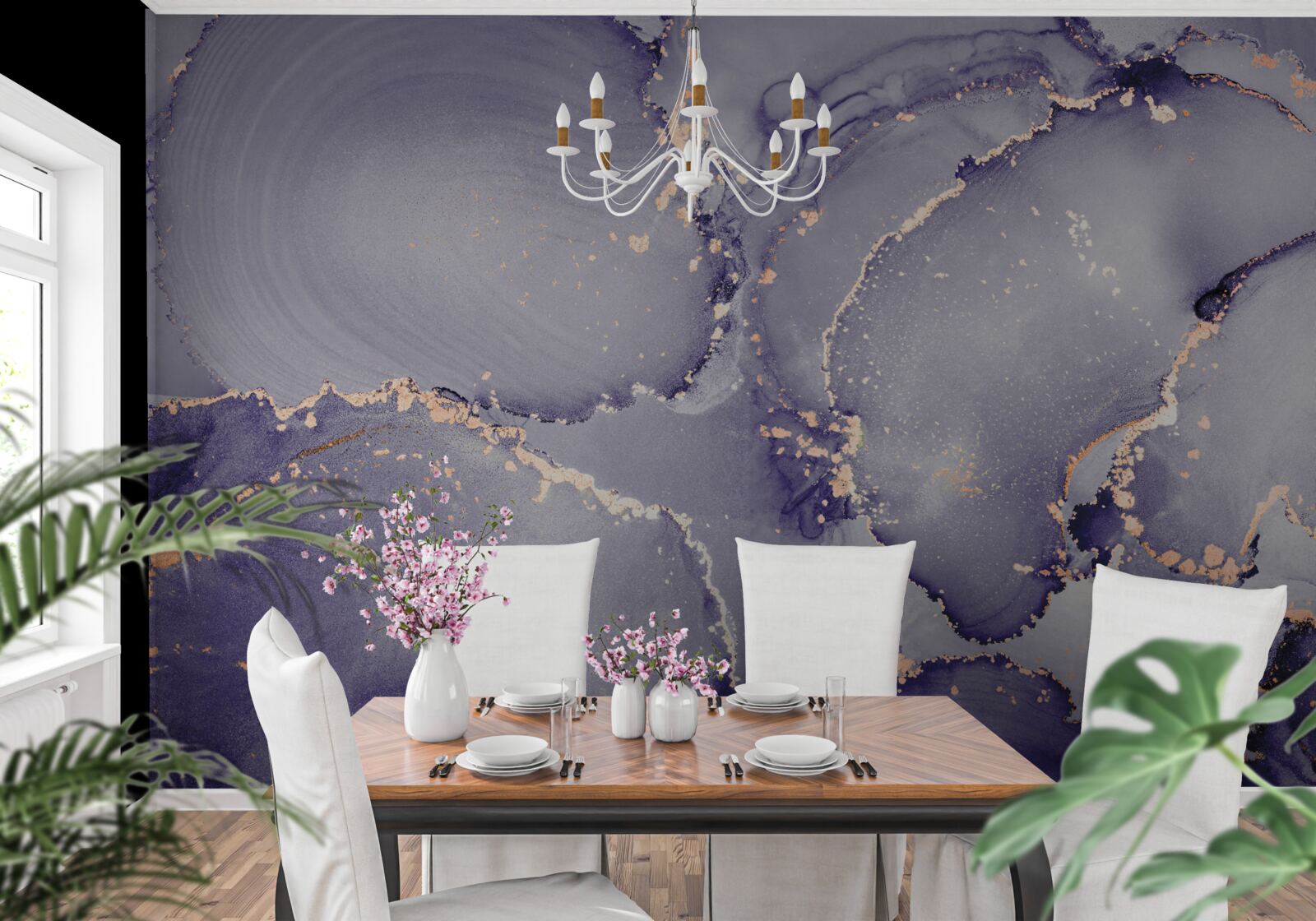 Fotobehang lila paars marmer