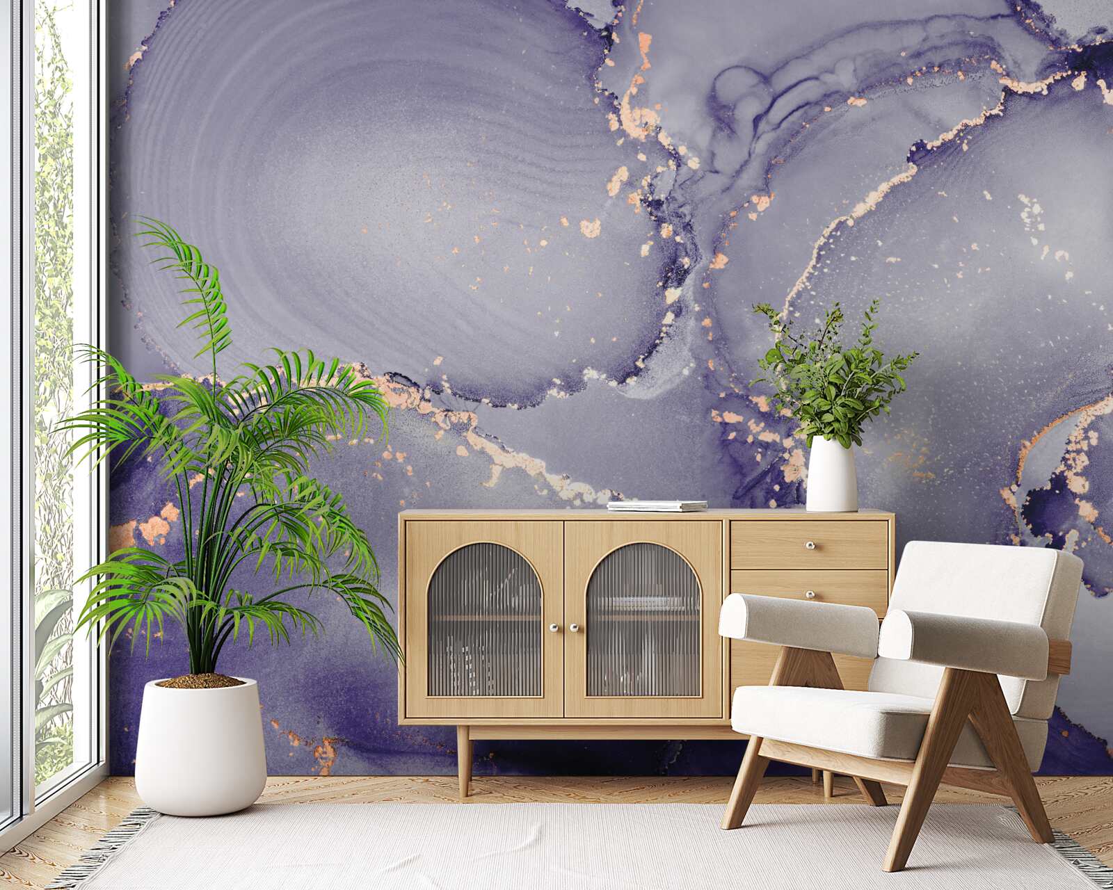 Fotobehang lila paars marmer