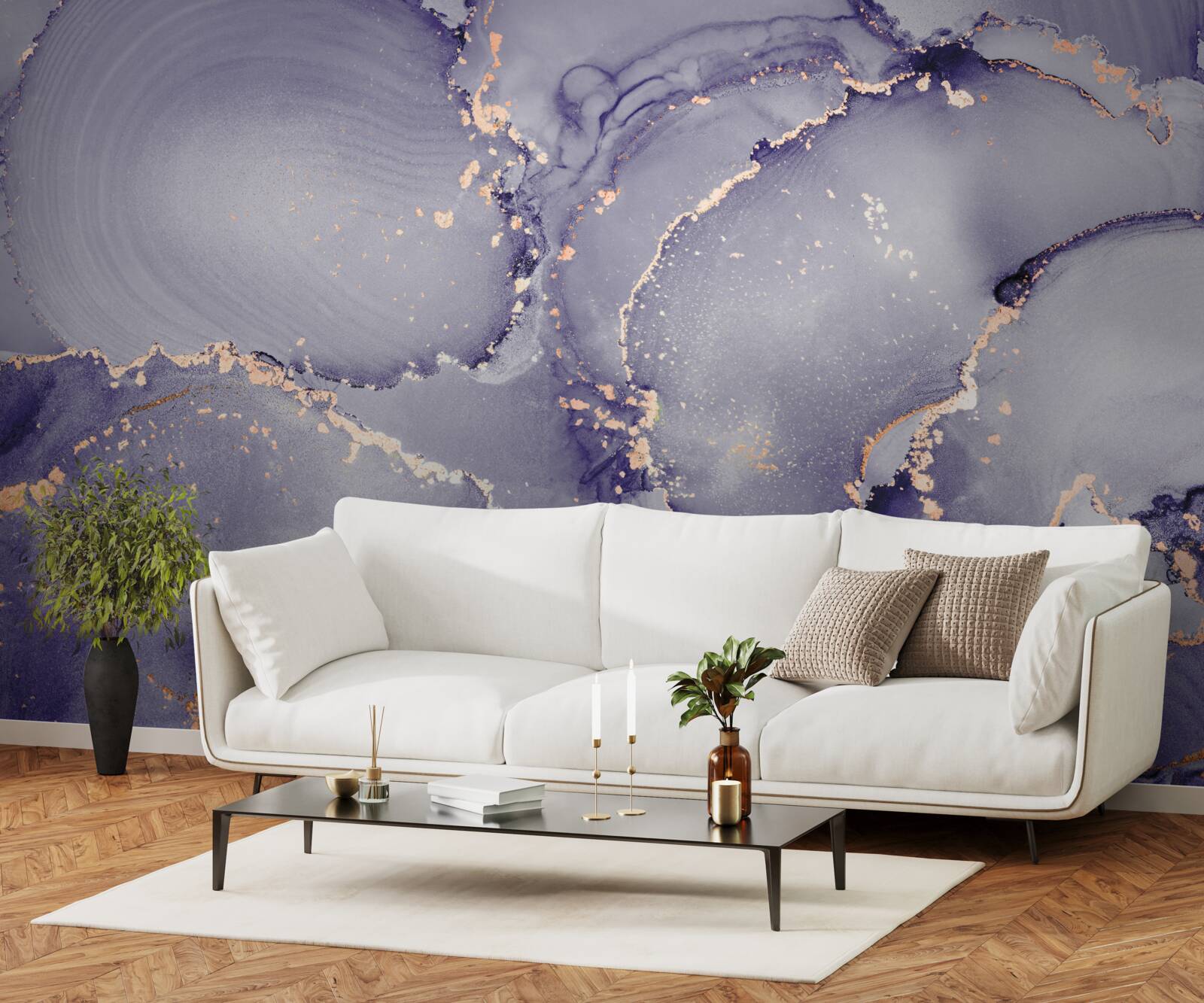 Fotobehang lila paars marmer