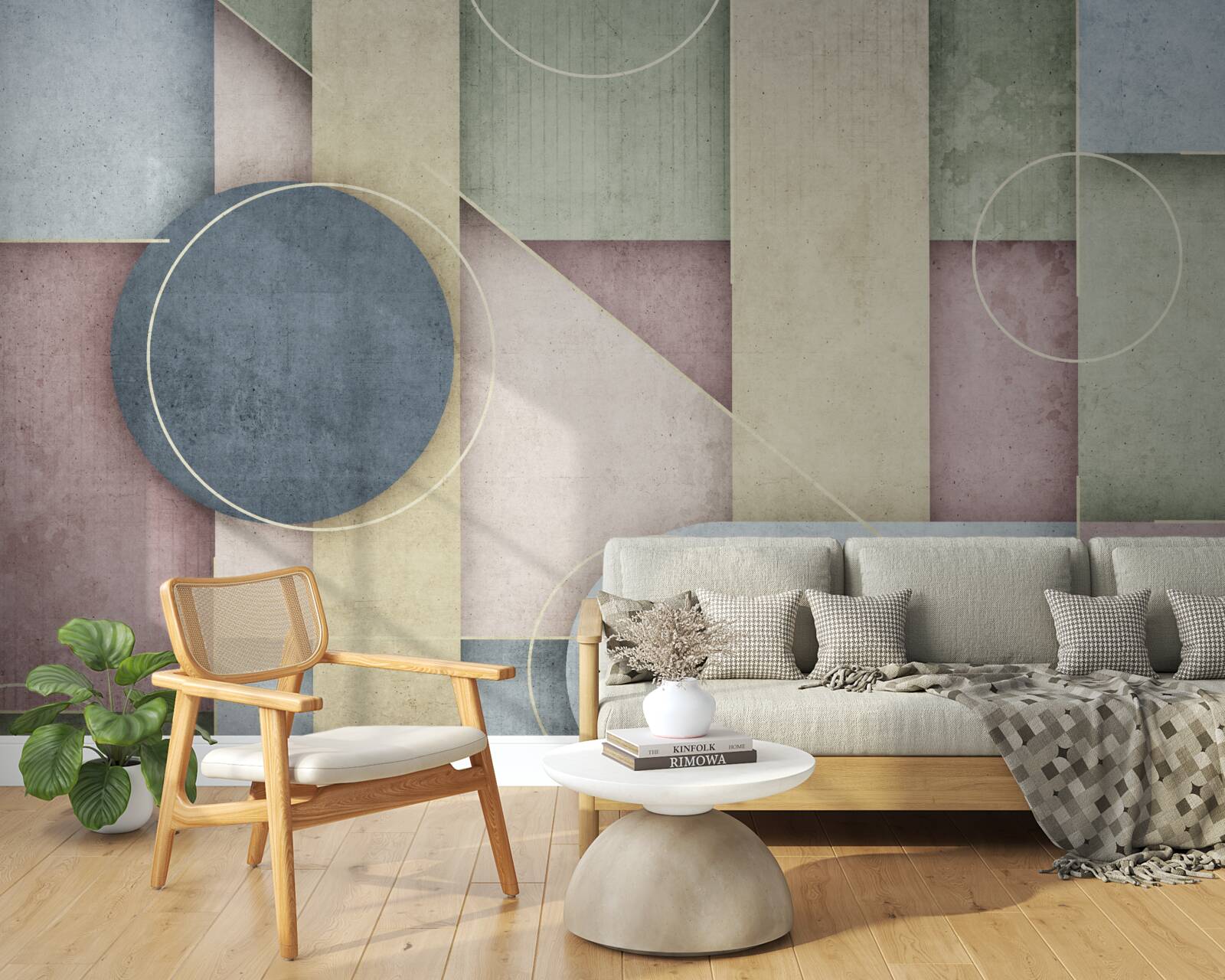 Fotobehang compositie met geometrische elementen