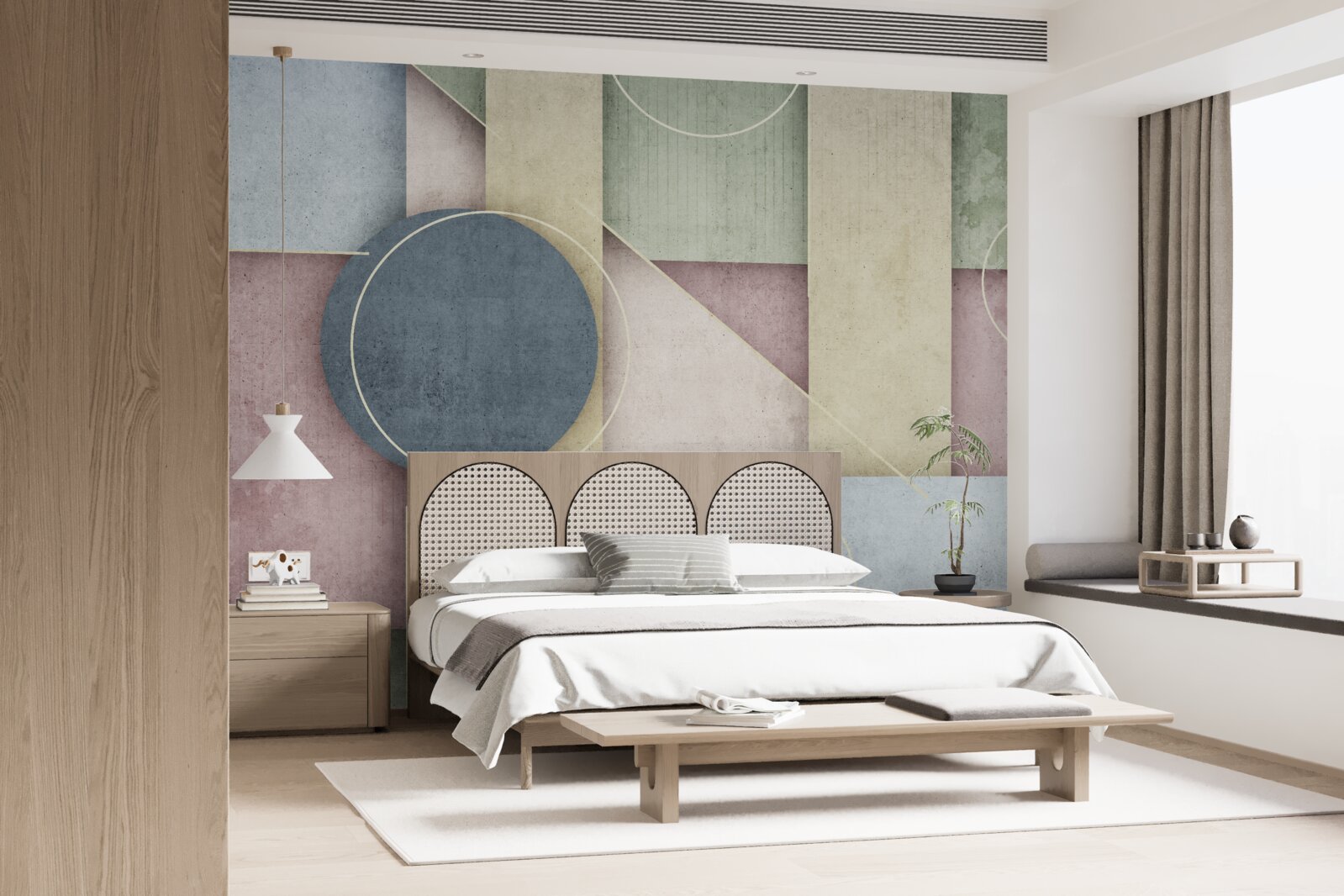 Fotobehang compositie met geometrische elementen