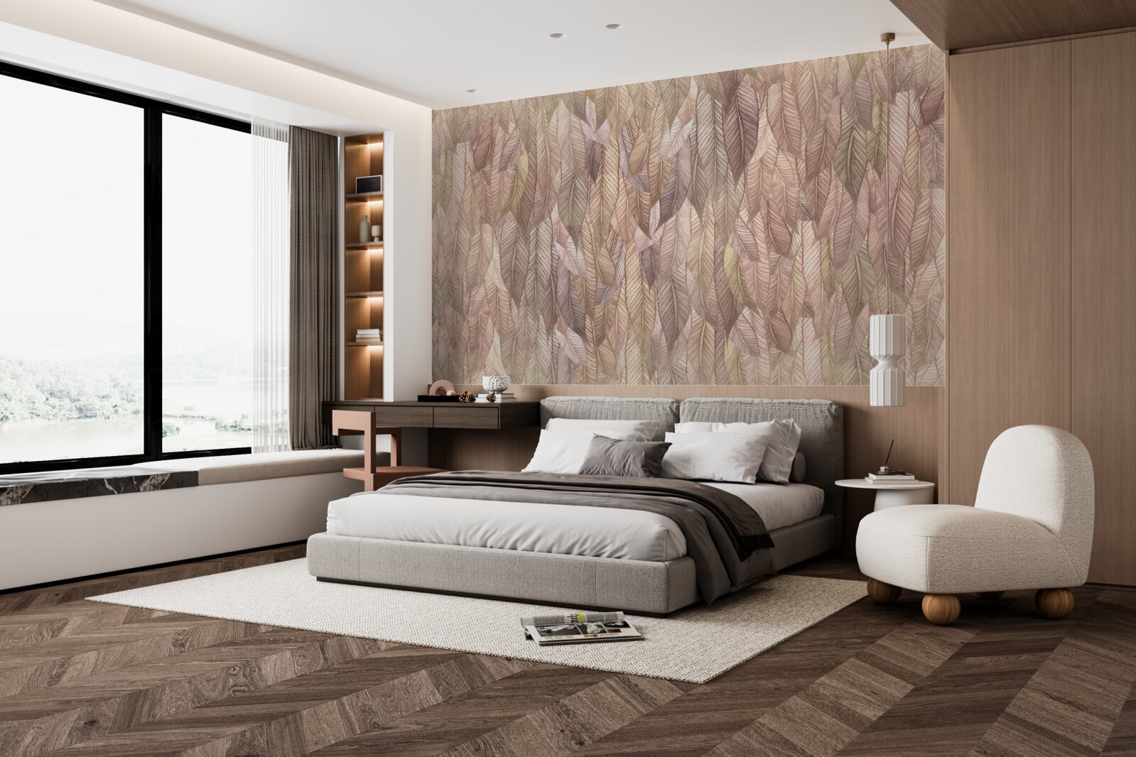 Fotobehang weelderig struikgewas van varens