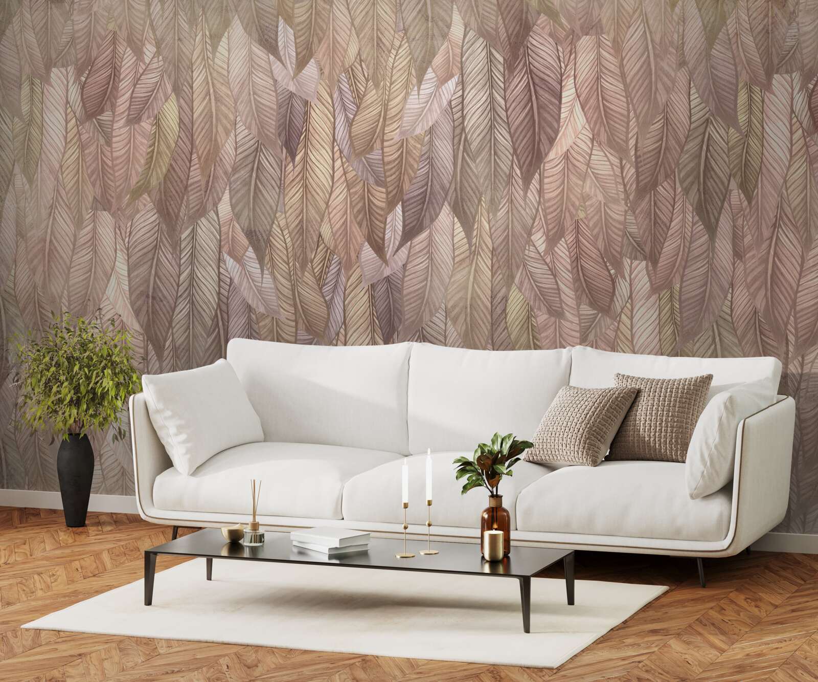 Fotobehang weelderig struikgewas van varens