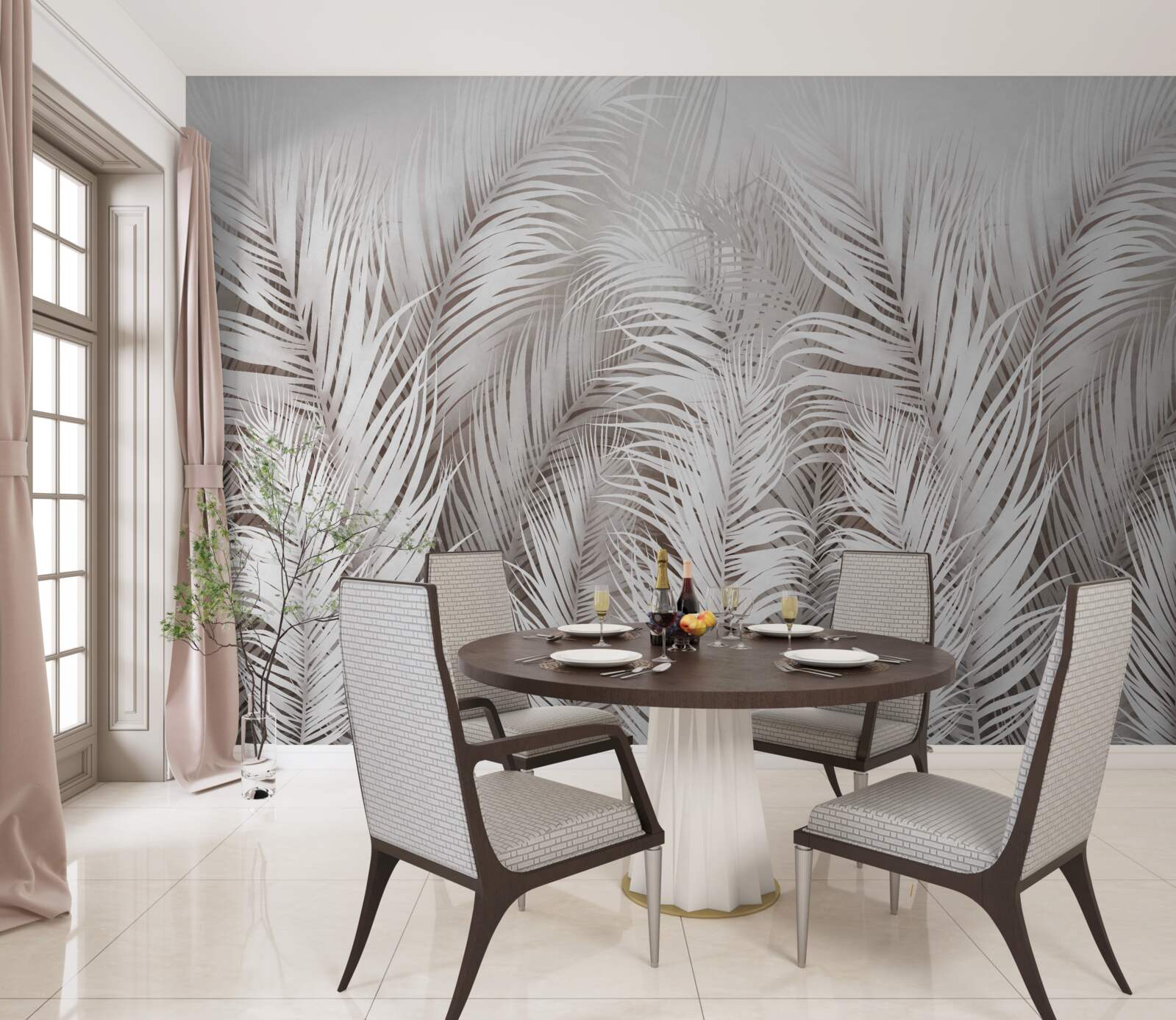 Fotobehang weelderige heldere varen