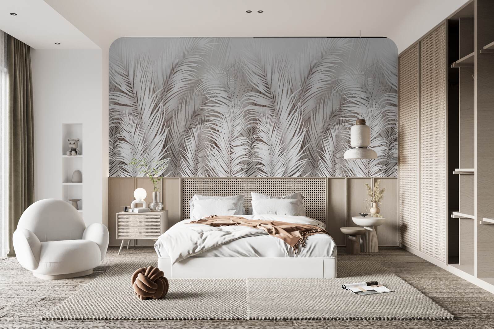 Fotobehang weelderige heldere varen