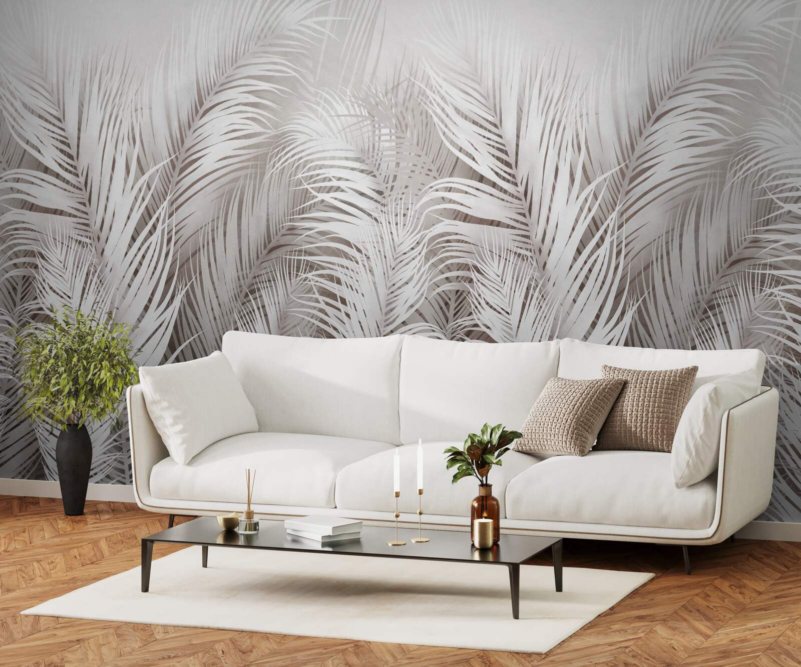 Fotobehang weelderige heldere varen