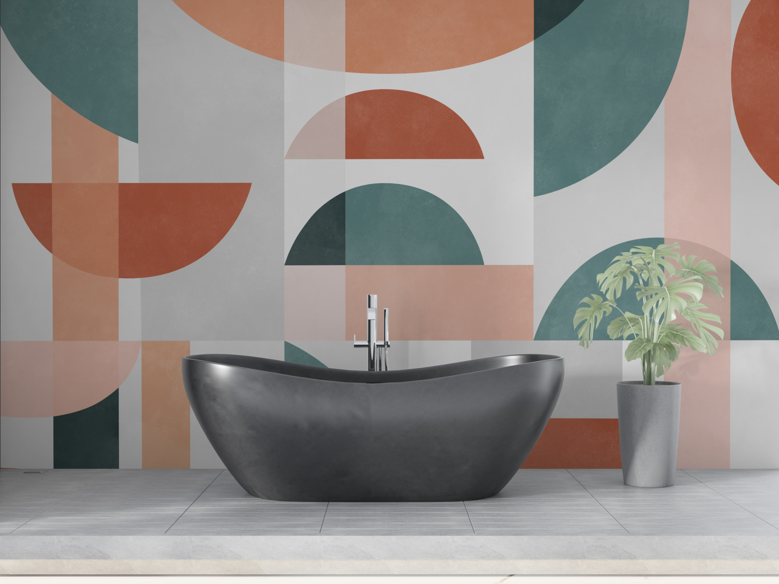 Fotobehang geometrische vormen in abstractie