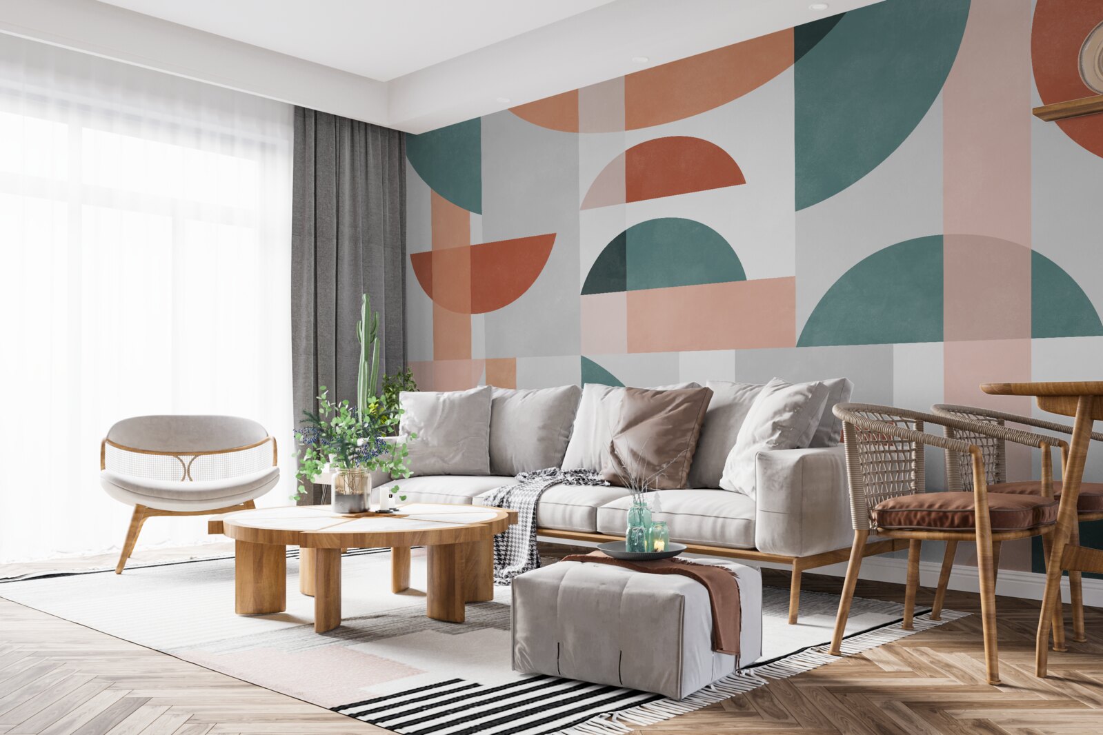 Fotobehang geometrische vormen in abstractie