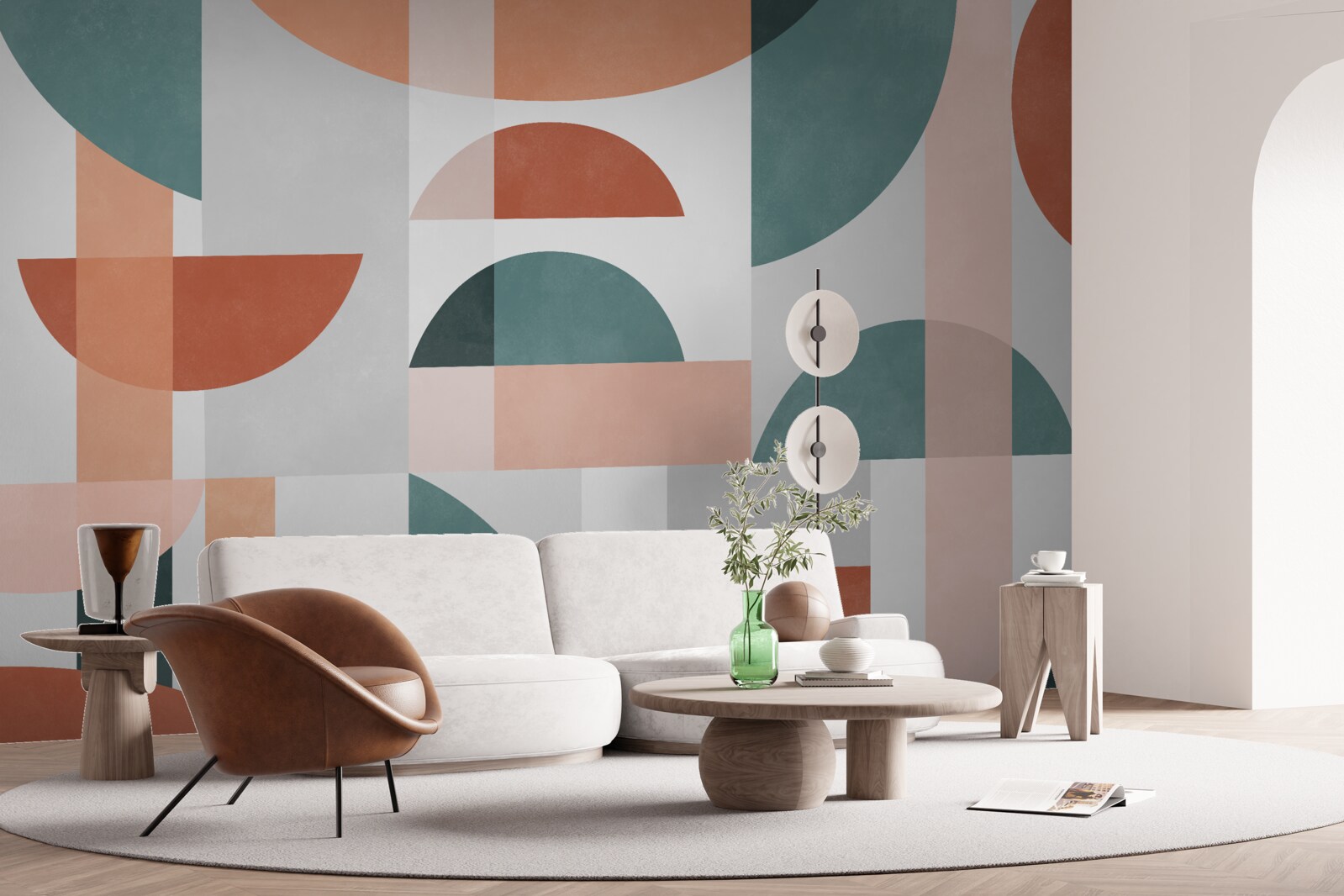 Fotobehang geometrische vormen in abstractie