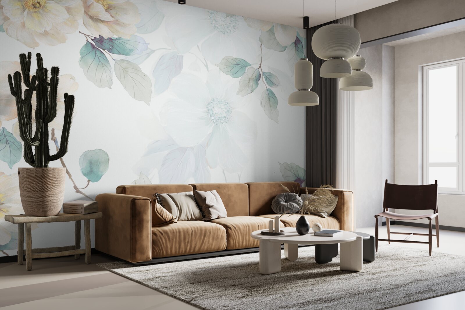 Fotobehang bloemknoppen ontwikkelen zich voorzichtig aan de takken