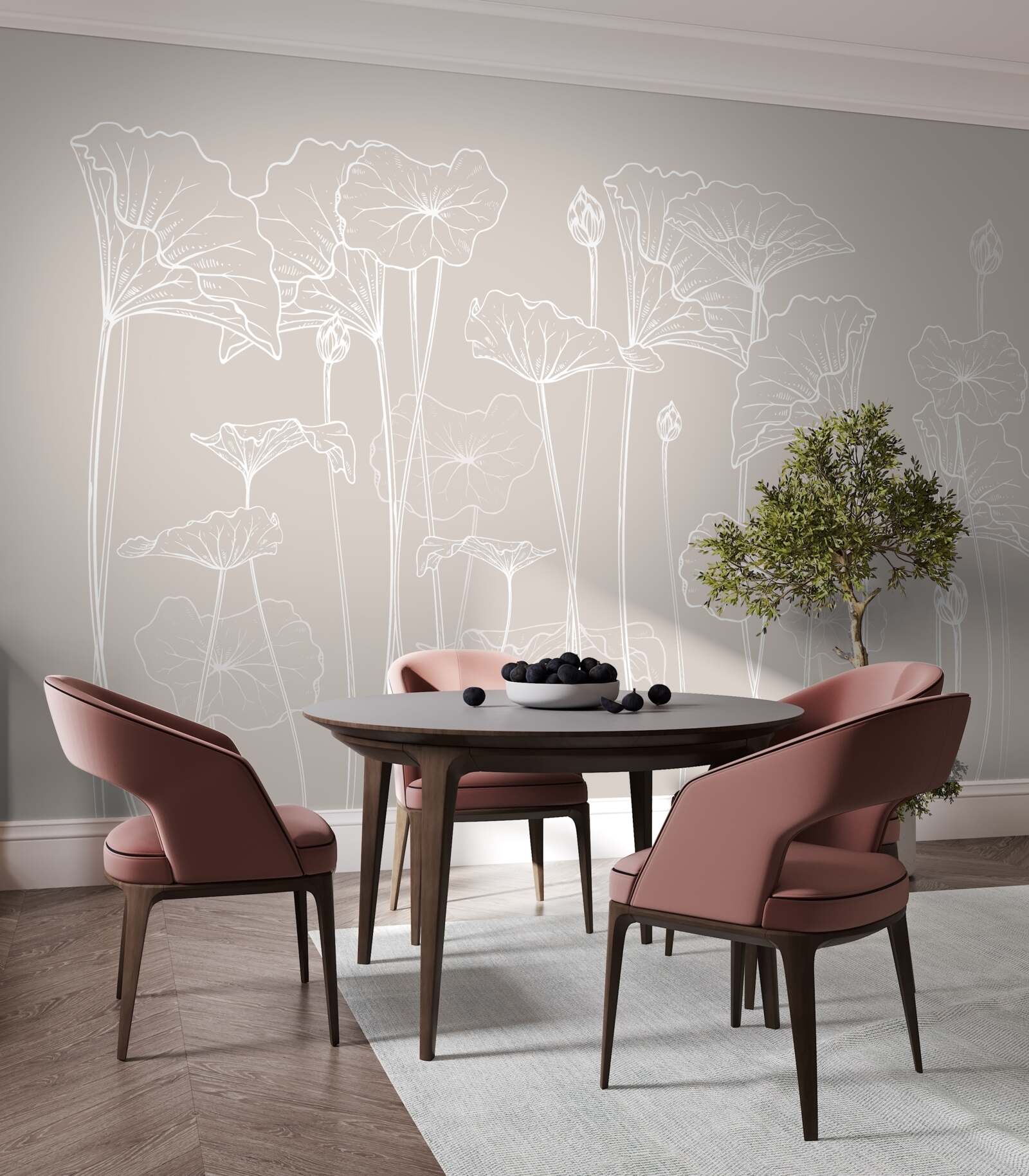 Fotobehang klaprozen in abstractie