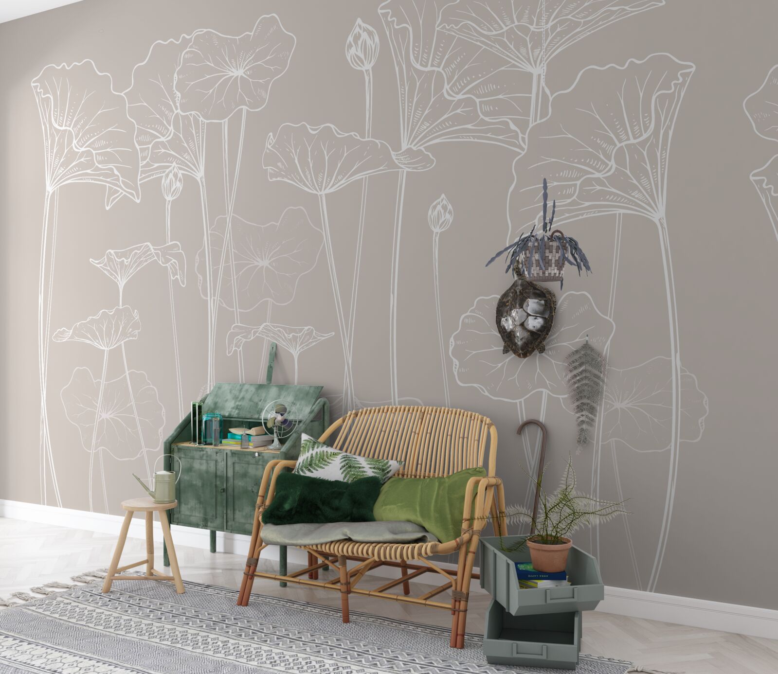 Fotobehang klaprozen in abstractie