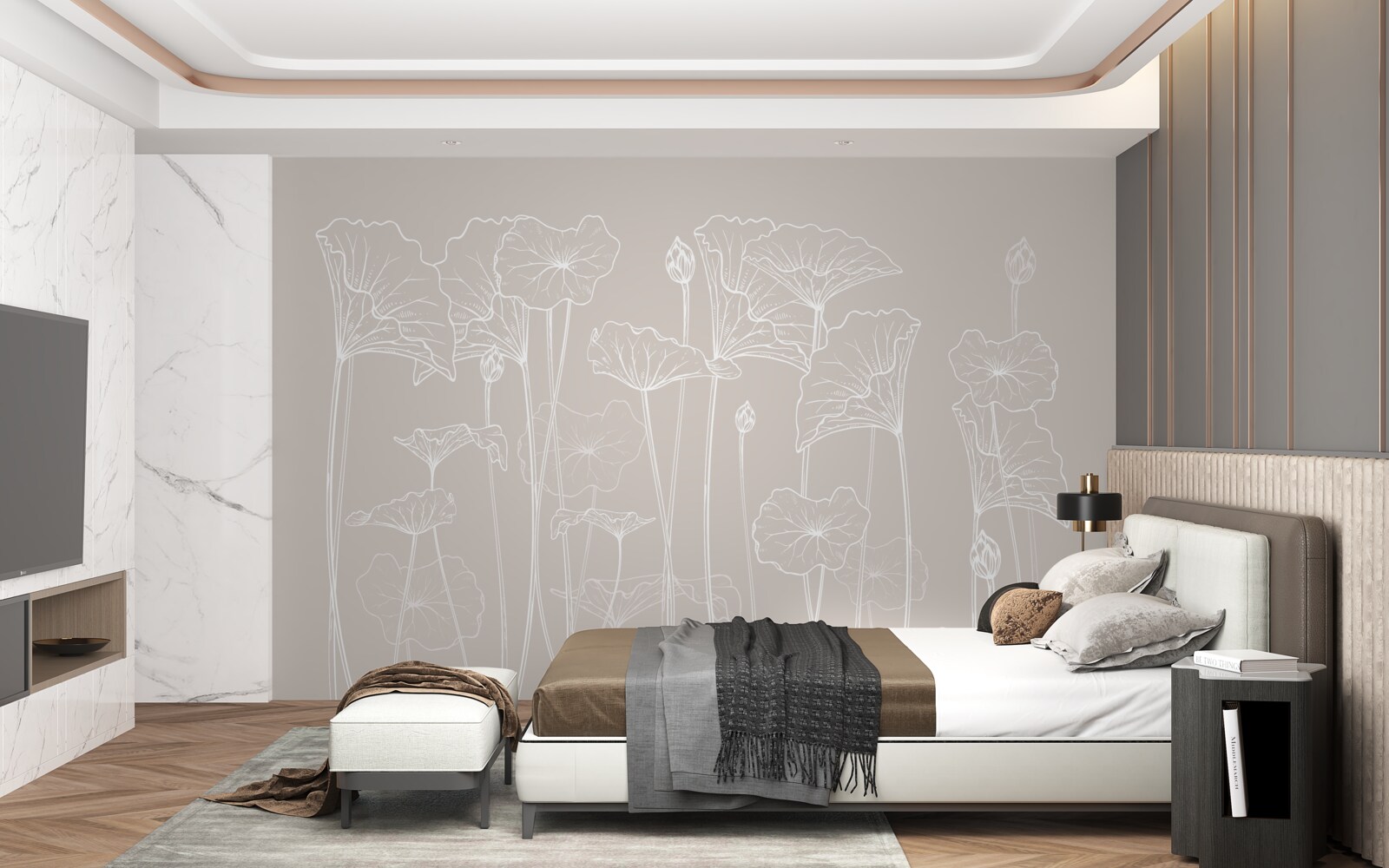 Fotobehang klaprozen in abstractie