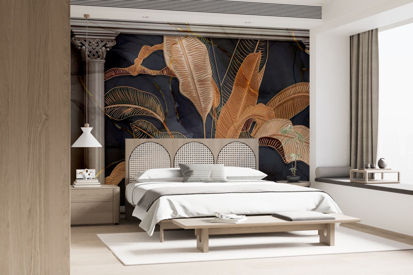 Fotobehang Boog met gouden varen