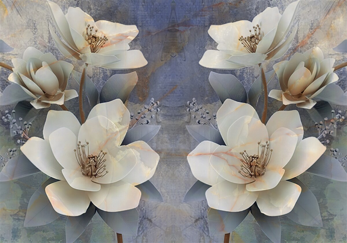 Fotobehang volumetrische bloeiers