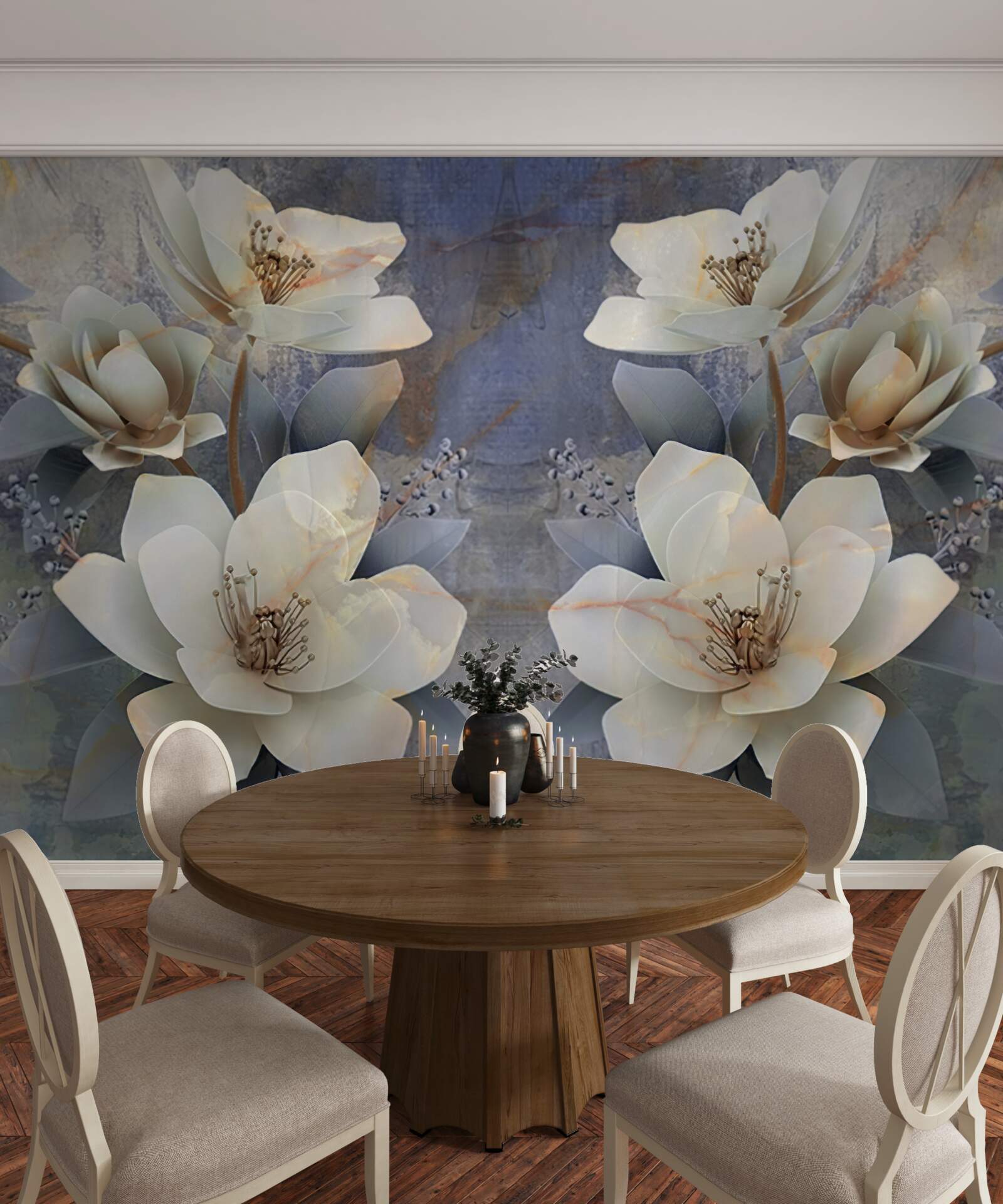 Fotobehang volumetrische bloeiers